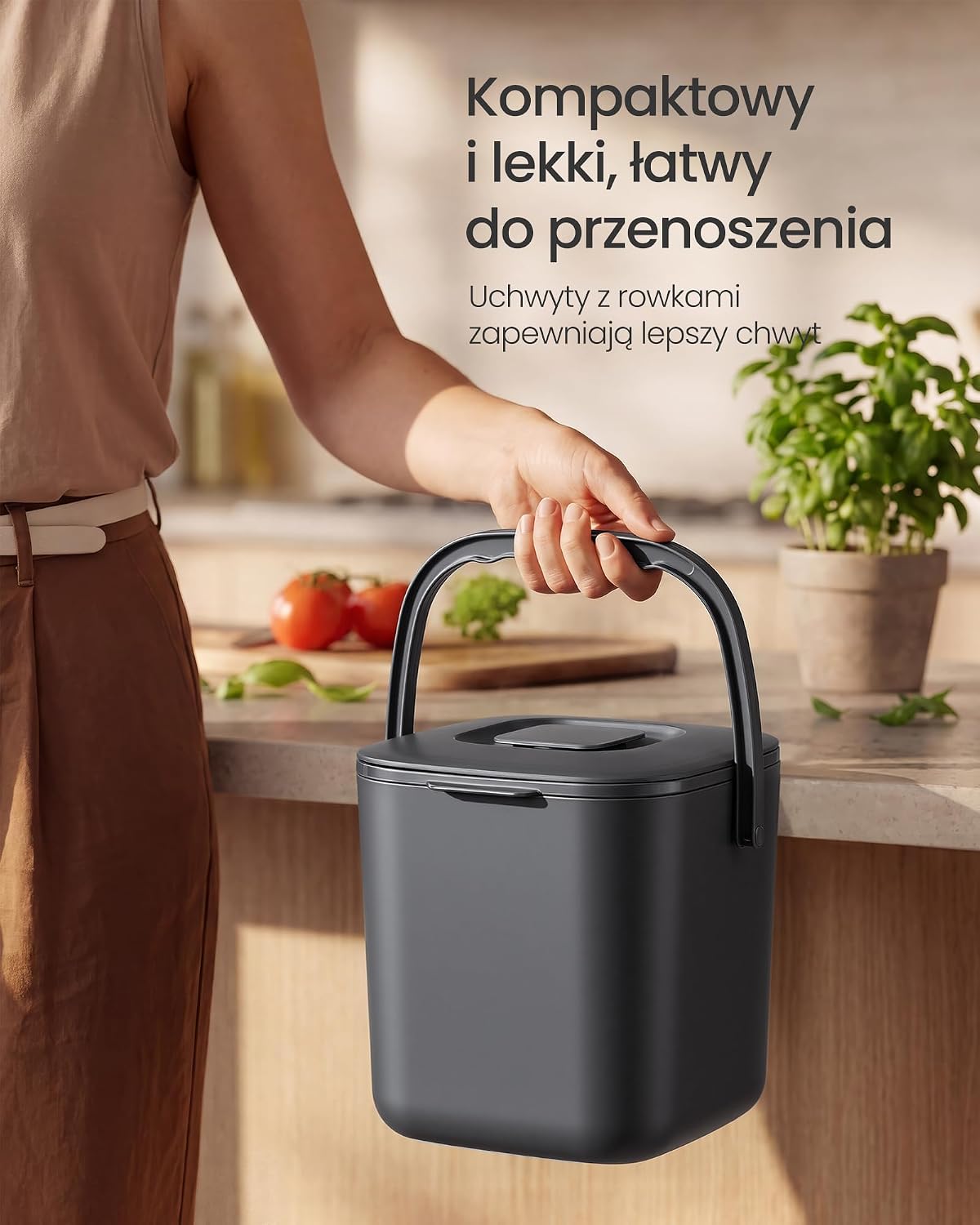 Detalle 2 de SONGMICS LEOS LTB214GZ01 – kompostownik kuchenny 4 l z pokrywką