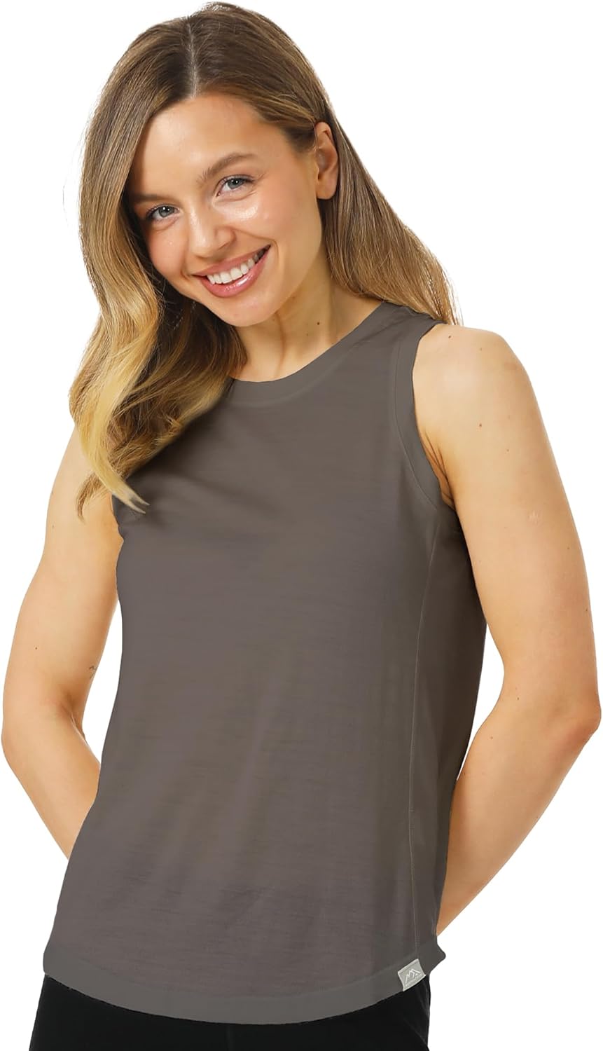 Detalle de Merino.tech Canotta Lana Merino Donna – Canottiera intima leggera e traspirante in lana merino 165 g/m²