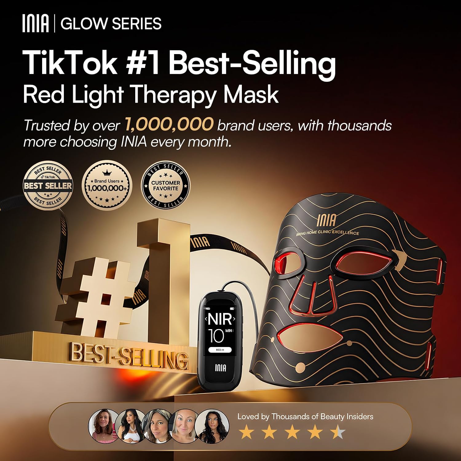 Detalle 2 de INIA Red Light Therapy Mask 2600mAh 🧖♀