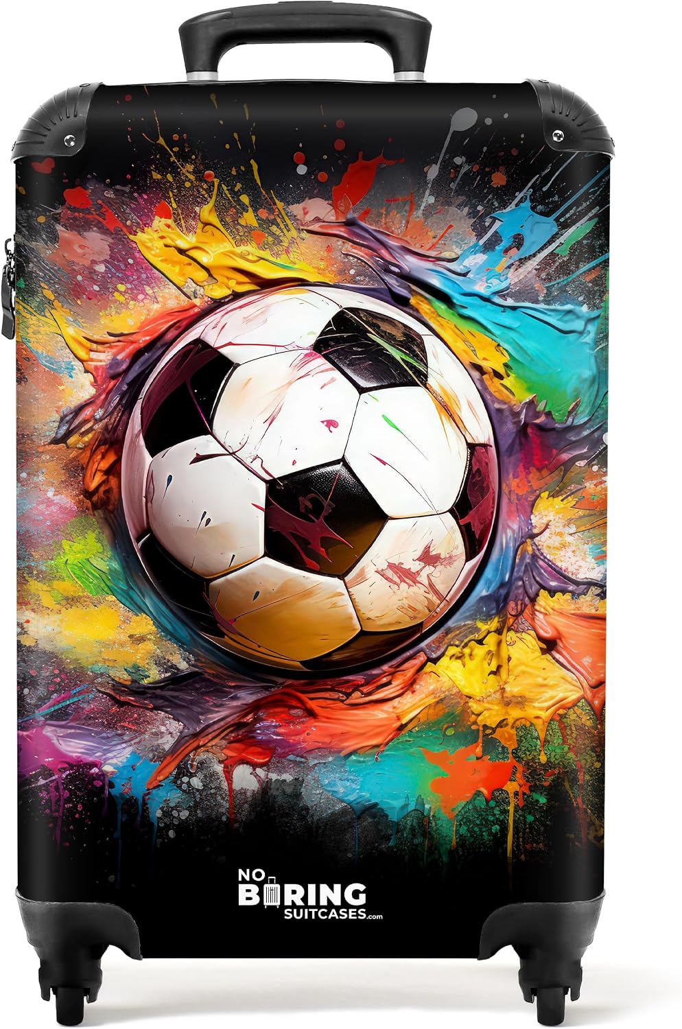Detalle de NoBoringSuitcases.com Trolley Bagaglio a Mano 55x40x20 cm, 2,6 kg – Pallone da Calcio Multicolore