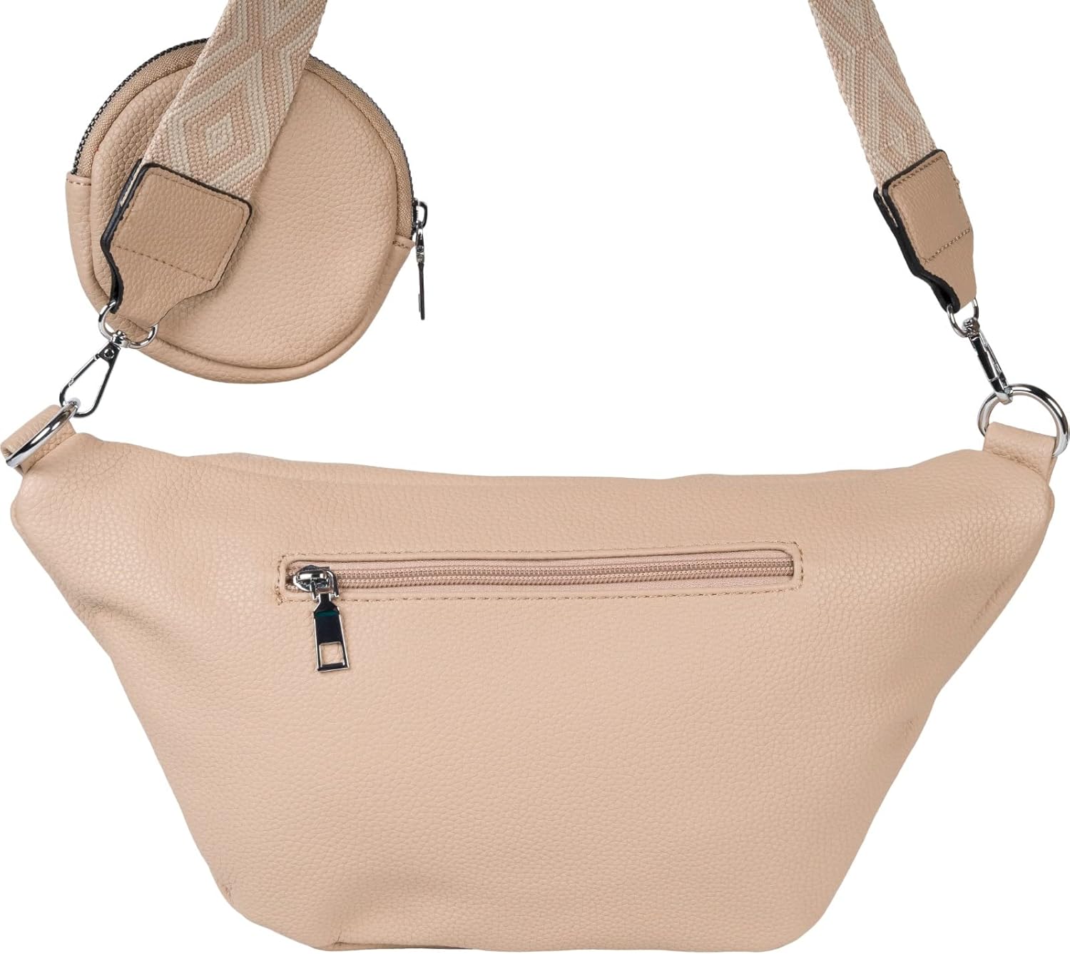 Detalle de styleBREAKER Borsa a tracolla da donna a mezzaluna – set da 3 pezzi, tracolla con motivo e portachiavi