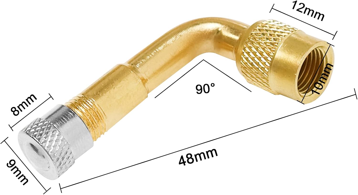 Detalle de Bolatus 2er Set 90° Ventilverlängerung – Kupfer, 62er-Legierung, für Autoventile