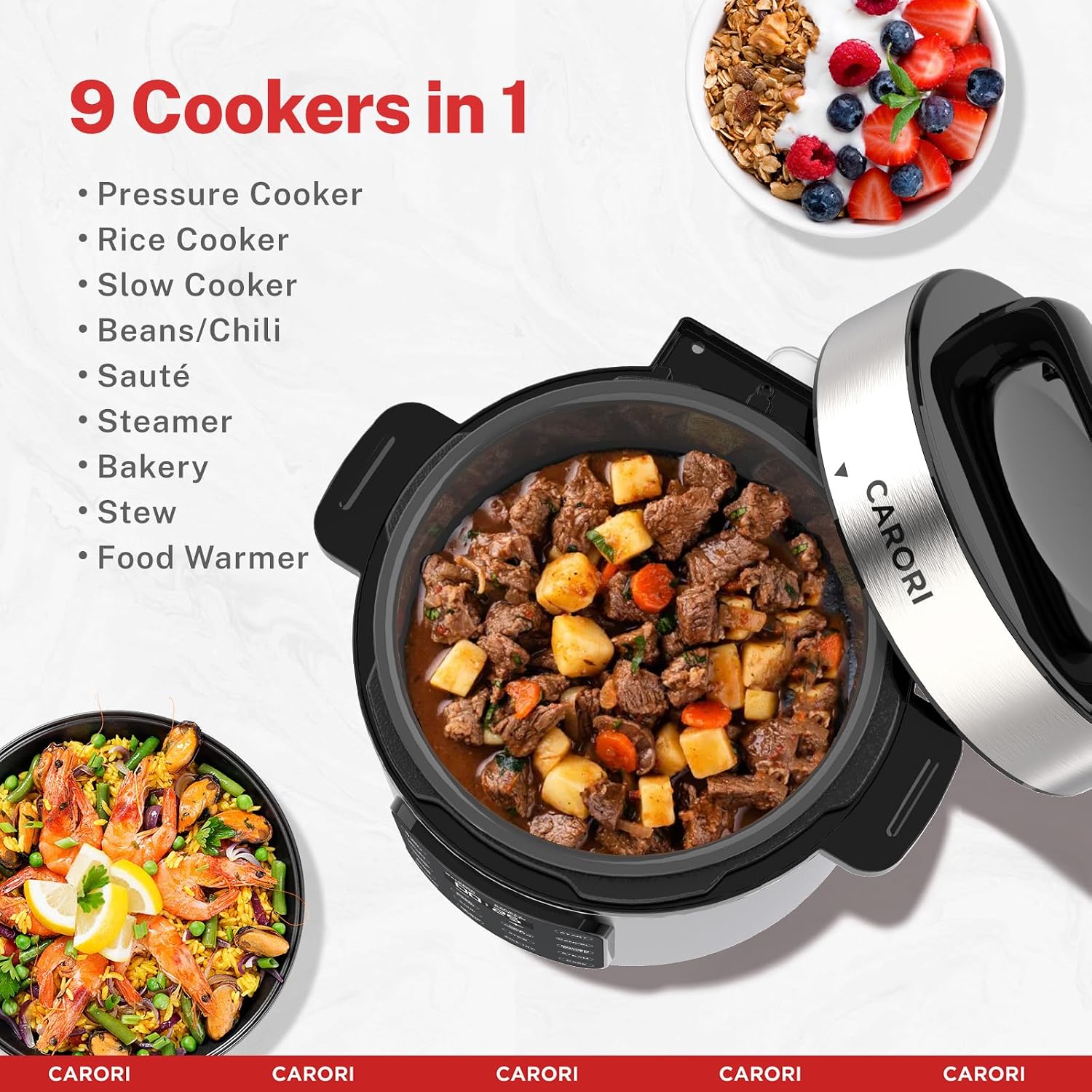 Detalle 2 de CARORI Electric Pressure Cooker 6 Quart