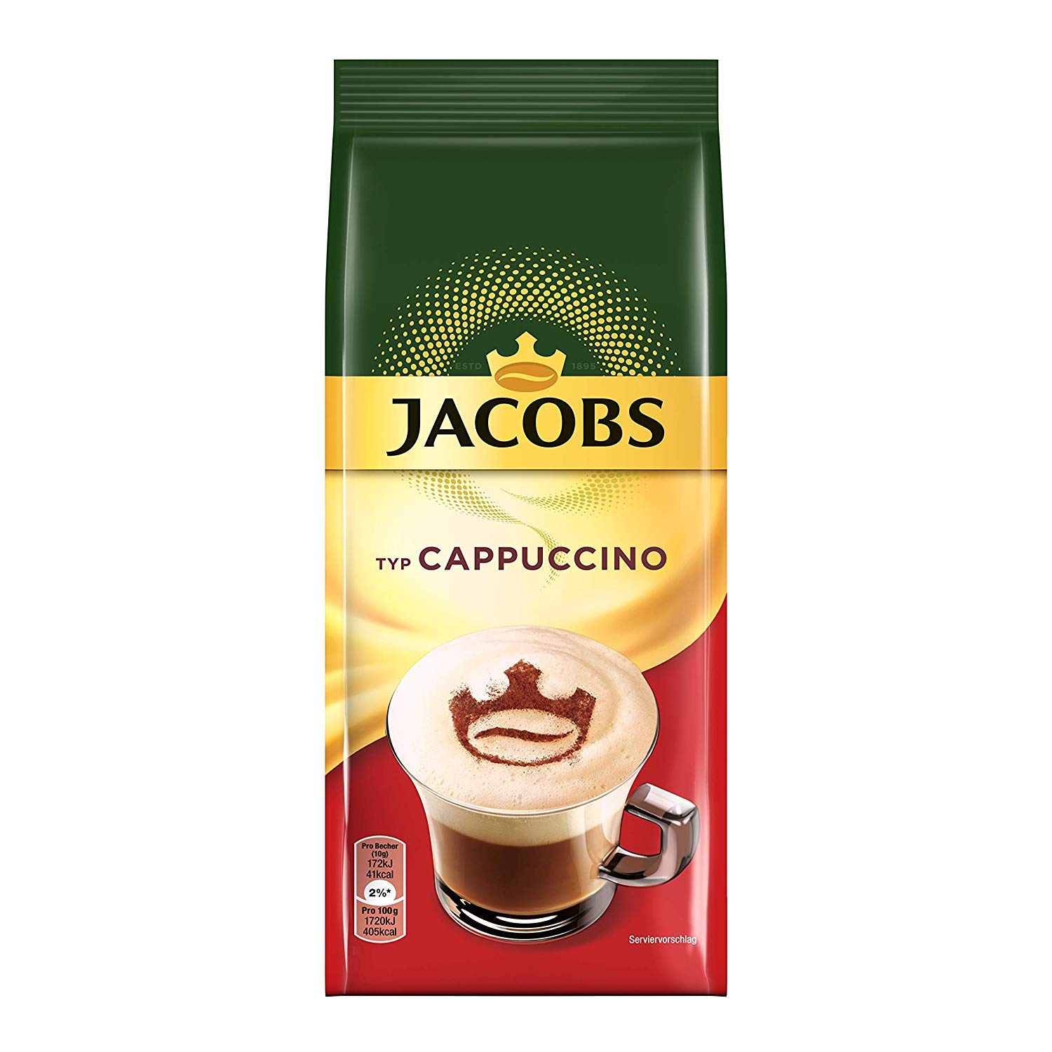 Detalle de Jacobs Typ Cappuccino Original – Getränkepulver mit löslichem Bohnenkaffee, 2x290 g