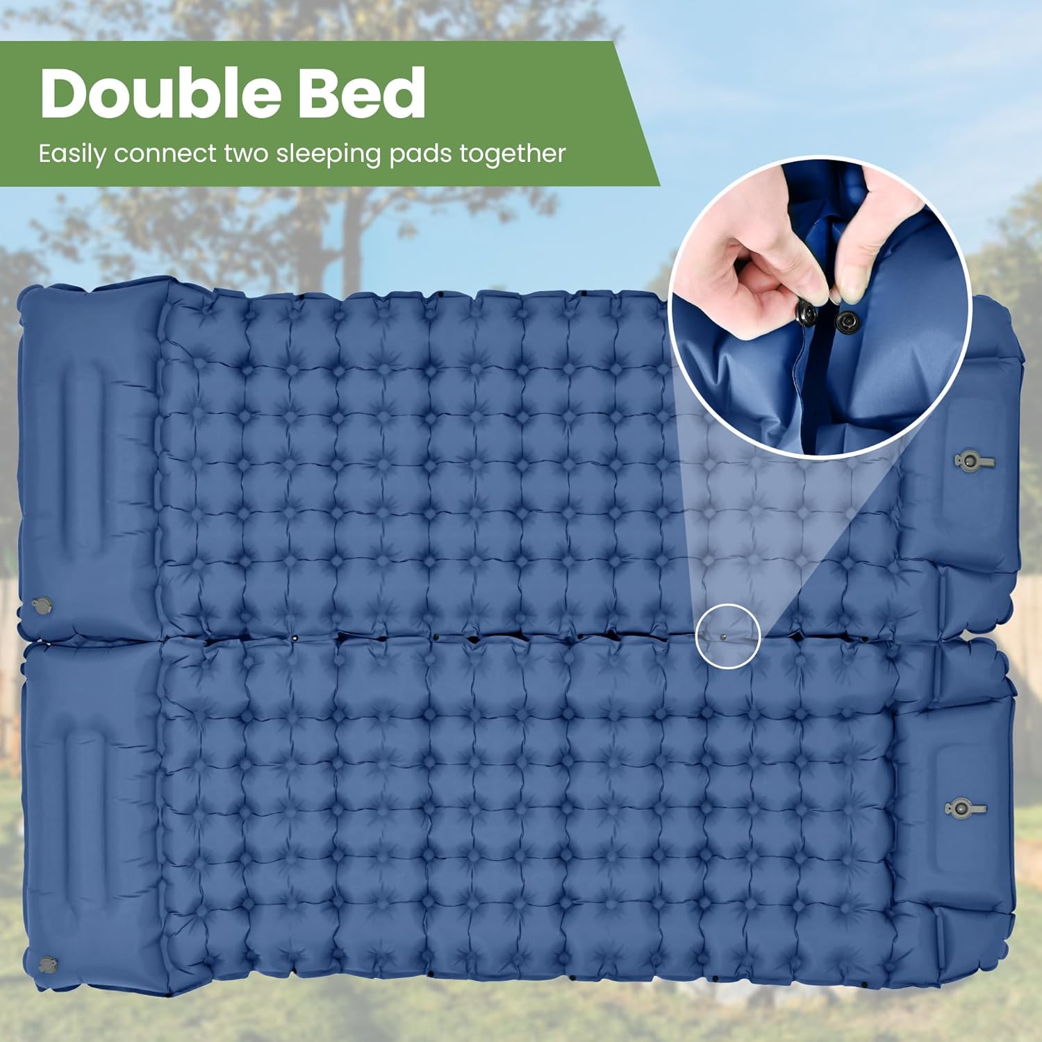 Thumbnail 3 de ROPODA Isomatte Camping Selbstaufblasend – Ultraleicht, wasserdicht, mit Kissen (Blau)