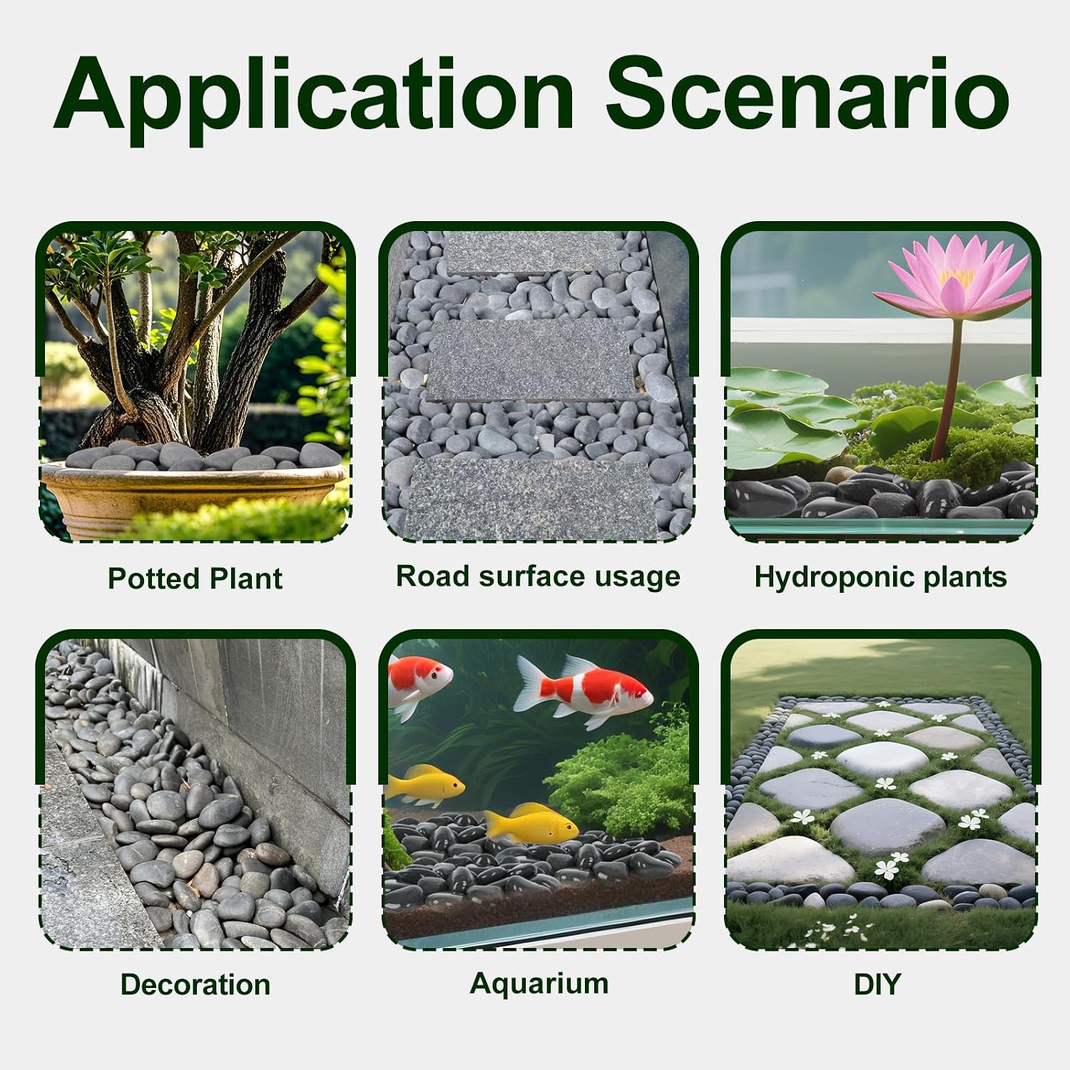 Detalle 2 de Rahato 40 lbs Decorative Landscaping Rocks, 2–3 Inch Natural River Stones