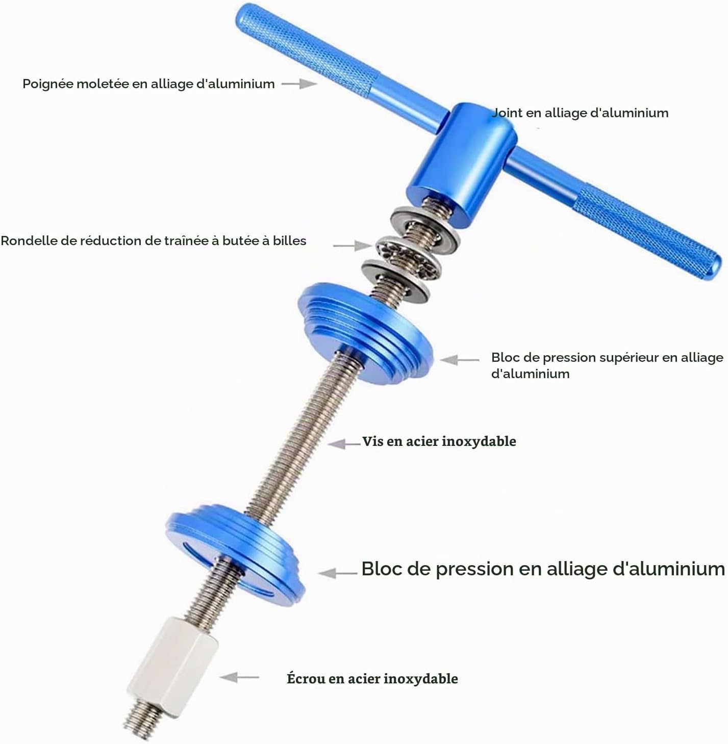 Detalle de BIGP montagegereedschap voor BB-trapas, aluminium en RVS 304