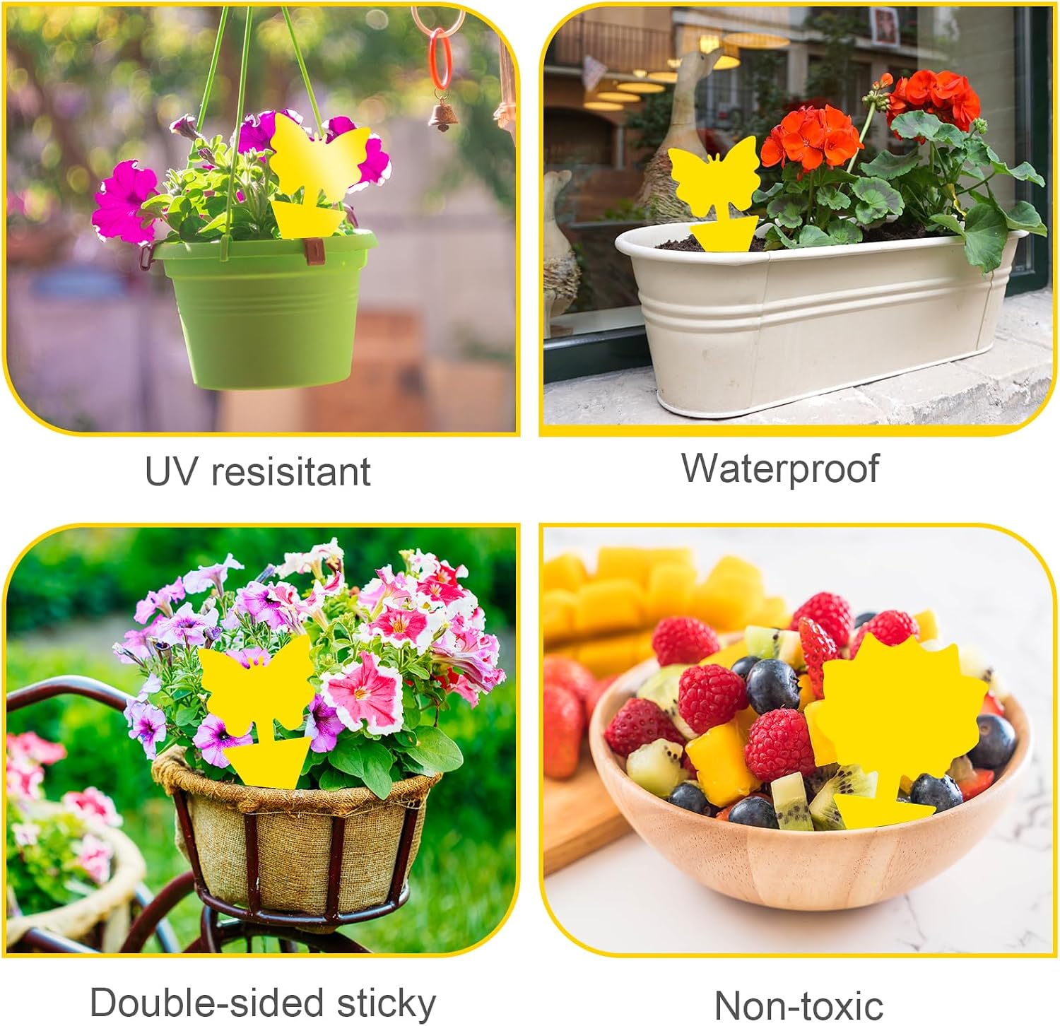 Detalle 1 de Boromine Yellow Sticky Traps, 100 Pack Double-Sided Plant Fly Traps