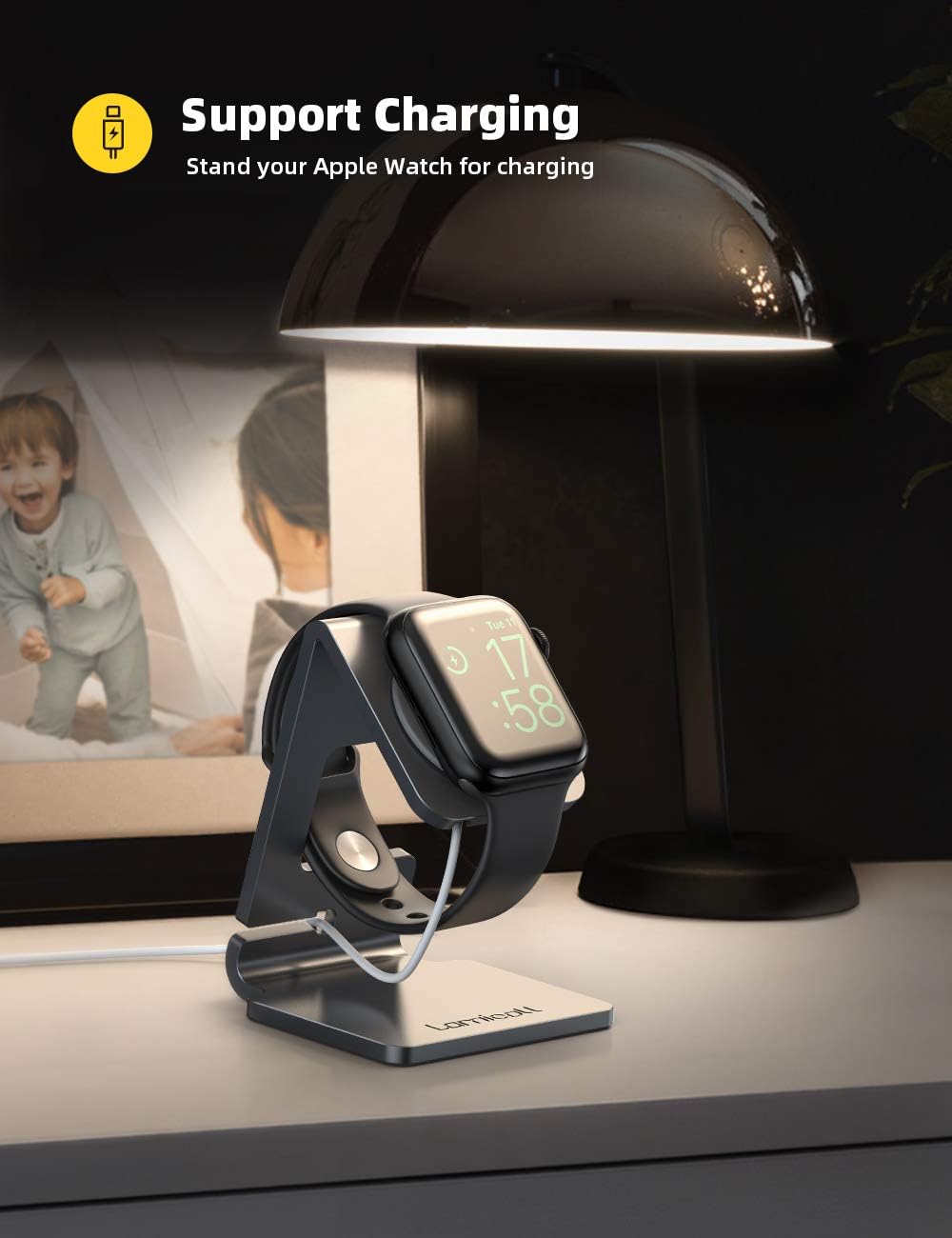 Thumbnail 1 de Lamicall Stand for Apple Watch – Desk Stand and Charging Dock (Gray)