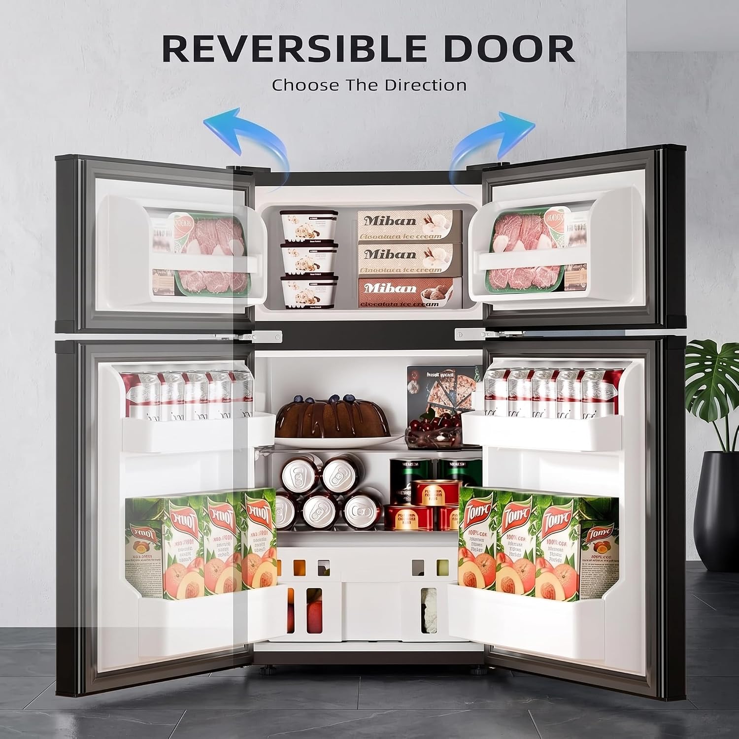 Detalle 2 de Antarctic Star BCD-87 3.2 Cu. Ft. 2-Door Compact Refrigerator with Freezer