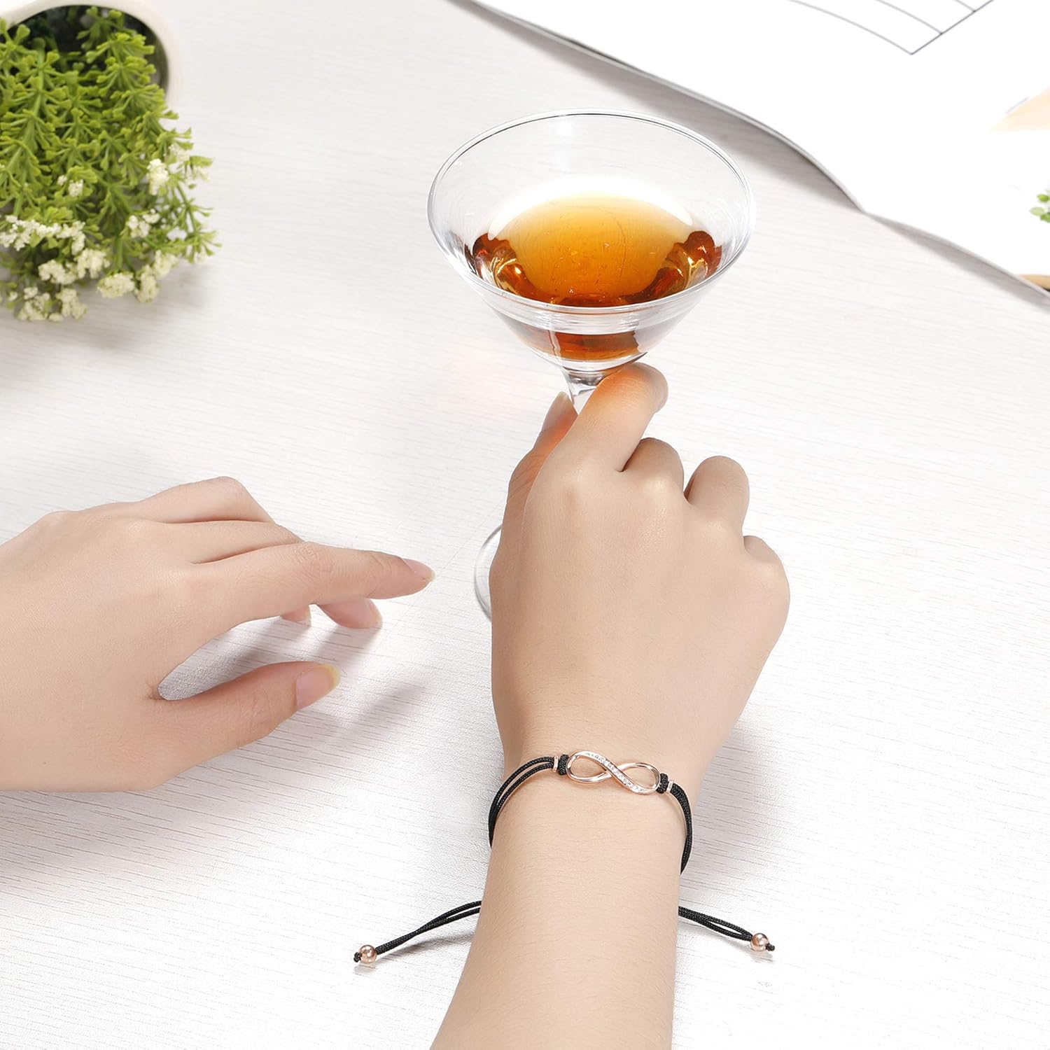Thumbnail 3 de Jrêveinfini Infini Bracelet Femme en argent sterling 925, bracelet corde personnalisable avec boîte cadeau