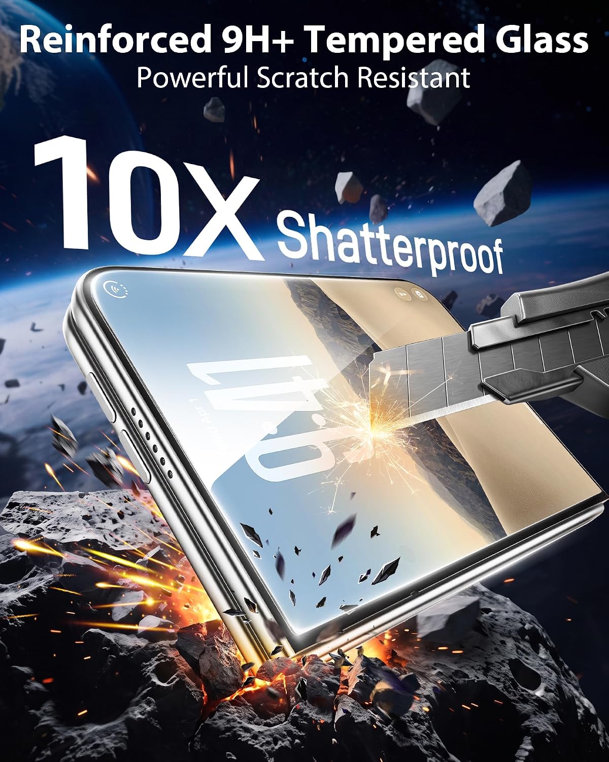 Detalle 2 de Mkeke KG8-Fold Screen Protector 3-Pack for iPhone Duo, 9H+ Tempered Glass