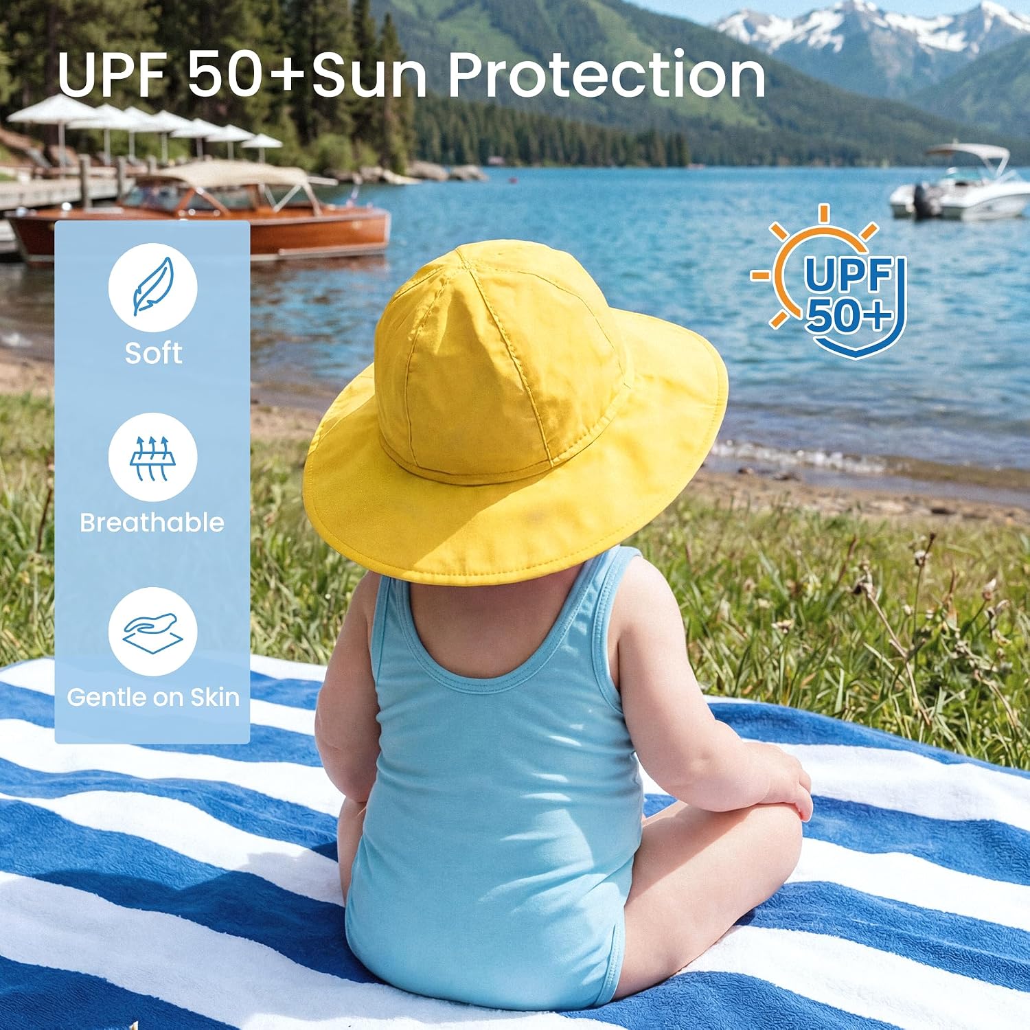 Thumbnail 1 de HECCEI Baby Sun Hat DryShade UPF 50+ — Adjustable, Breathable & Foldable Whale Design