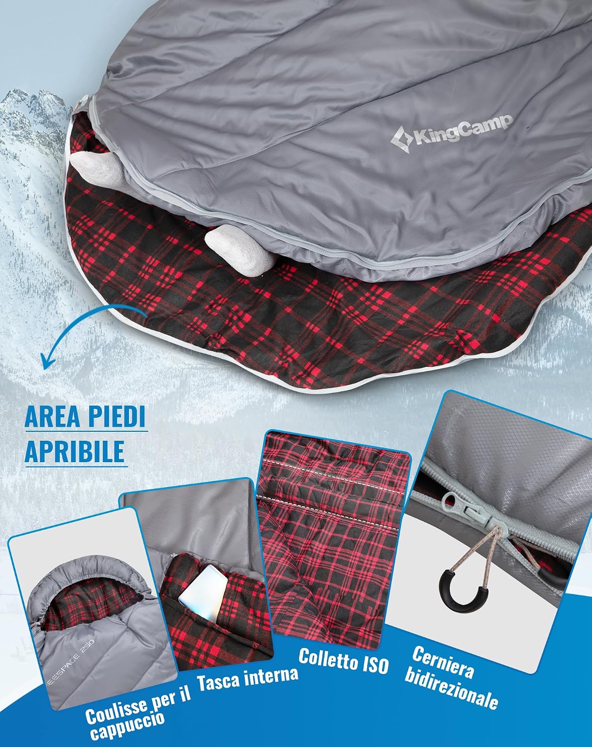 Thumbnail 6 de KingCamp XXL Sleeping Bag for Adults 3-4 Season