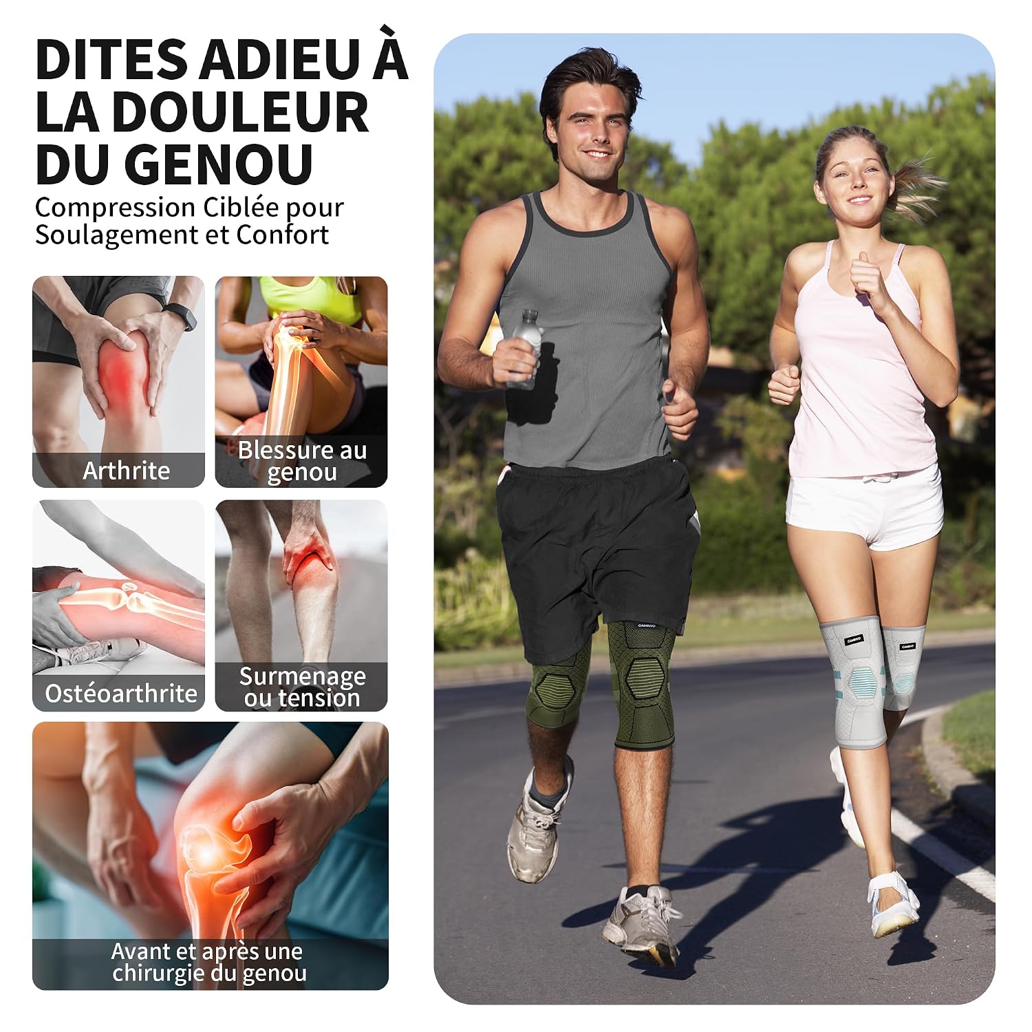 Detalle de CAMBIVO Genouillere Arthrose Genou 2 Pcs