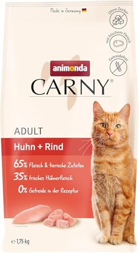 Detalle de Animonda Carny Adult Katzen Trockenfutter Huhn und Rind – Ausgewogene Ernährung für erwachsene Katzen