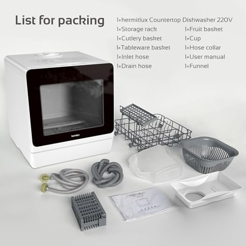 Thumbnail 8 de Hermitlux Table Top Dishwasher 7+3 Programmes, 5 Place Settings, Child Lock