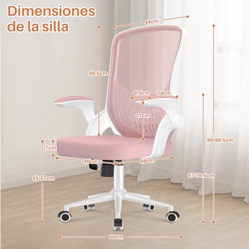 Thumbnail 2 de naspaluro Silla Ergonómica de Oficina 🌟 con Brazos Abatibles y Soporte Lumbar