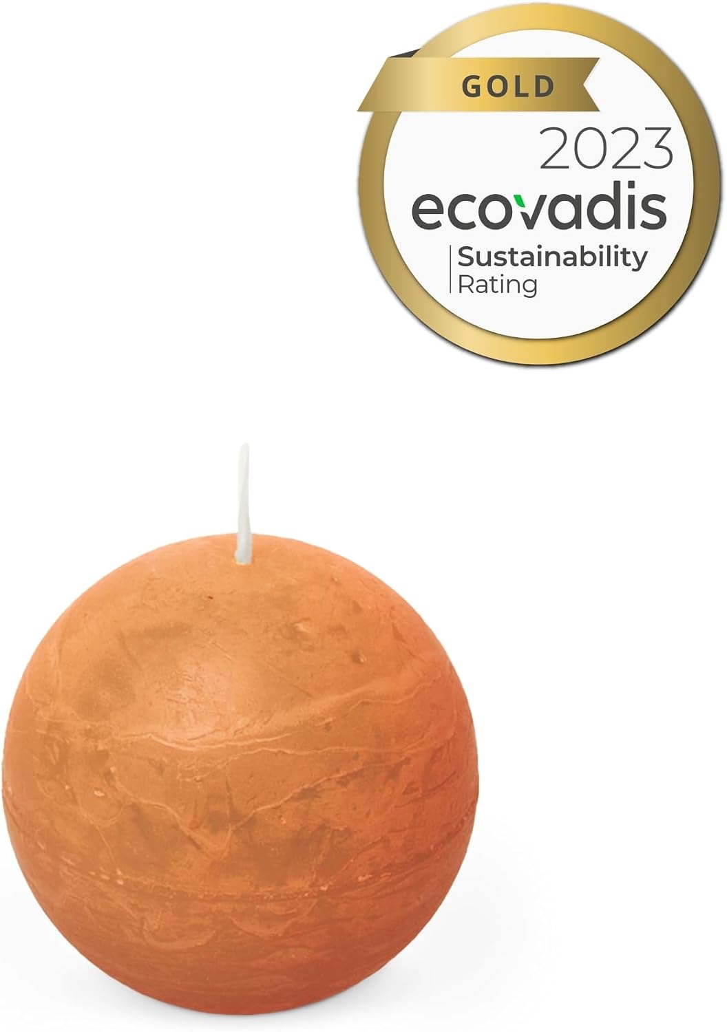 Detalle de Spaas Bougie Boule Rustique 80 mm – 24h (orange)
