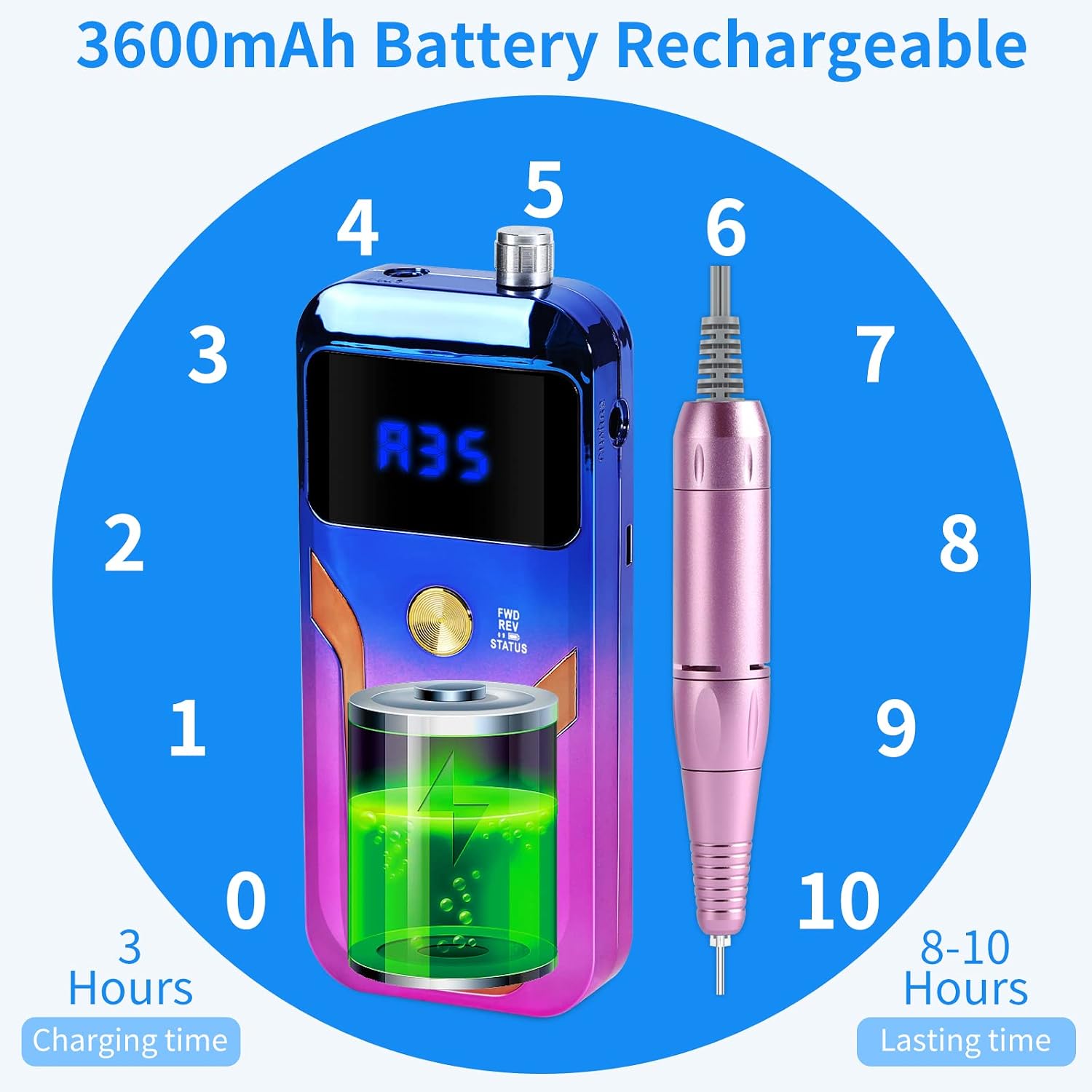 Thumbnail 4 de MOCOWIND Portable Nail Drill 35000 RPM