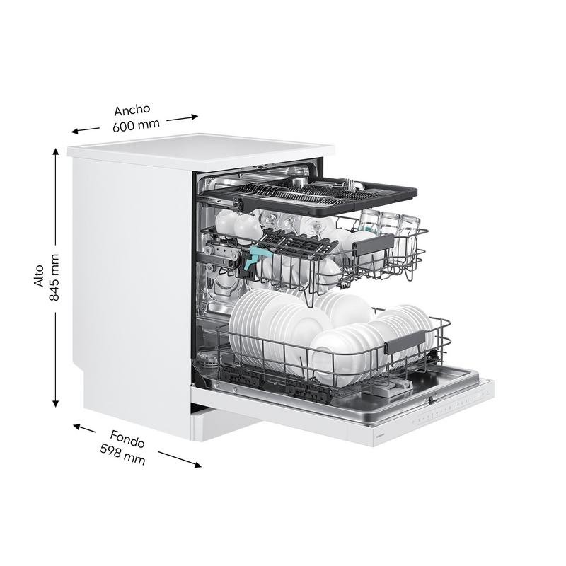 Detalle 2 de Lavavajillas Samsung DW80H73YBFZU1 14 cubiertos con WaterJet Clean y AutoRelease