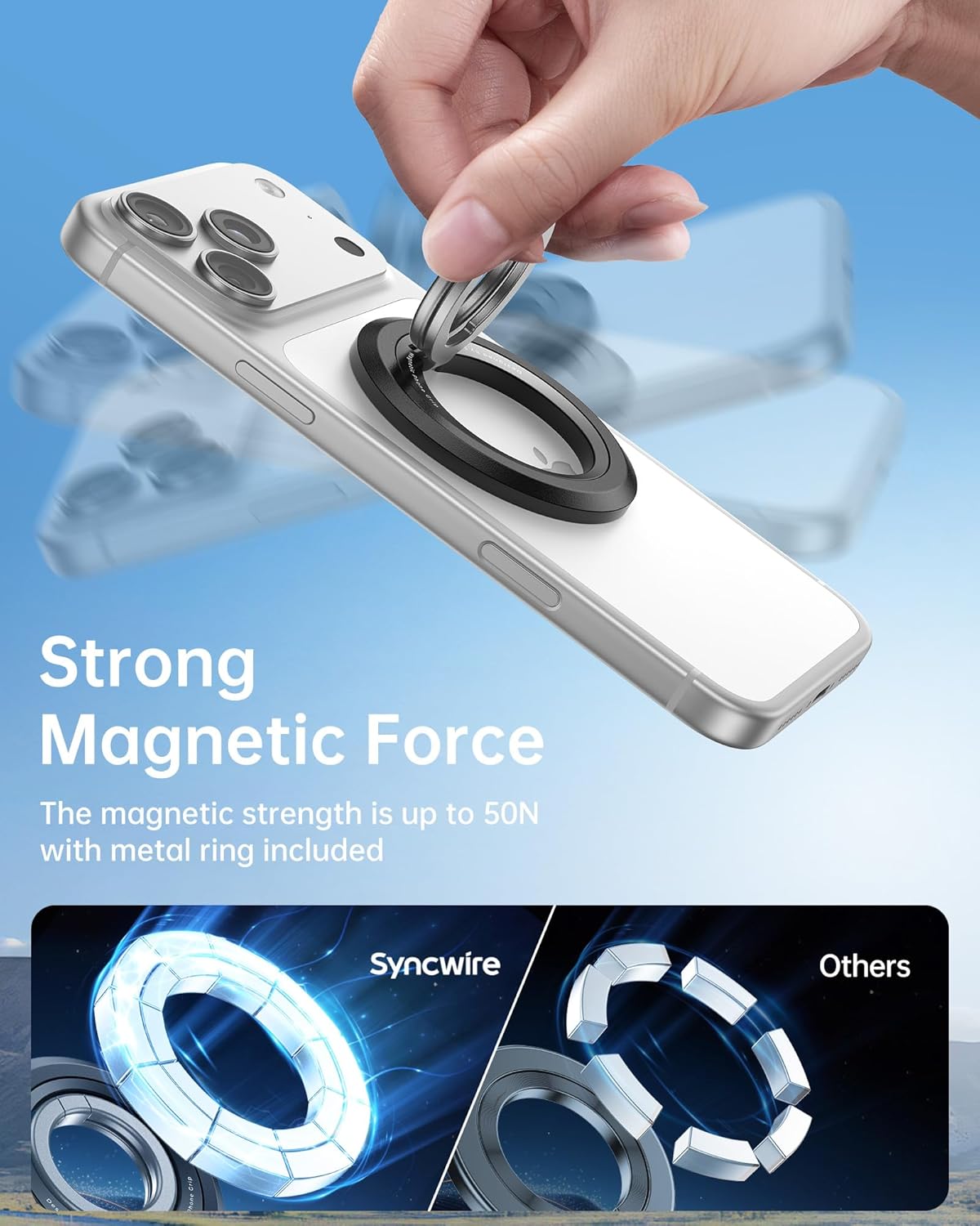 Thumbnail 3 de Syncwire MagSafe Phone Grip (360° Magnetic Ring Holder with Kickstand)