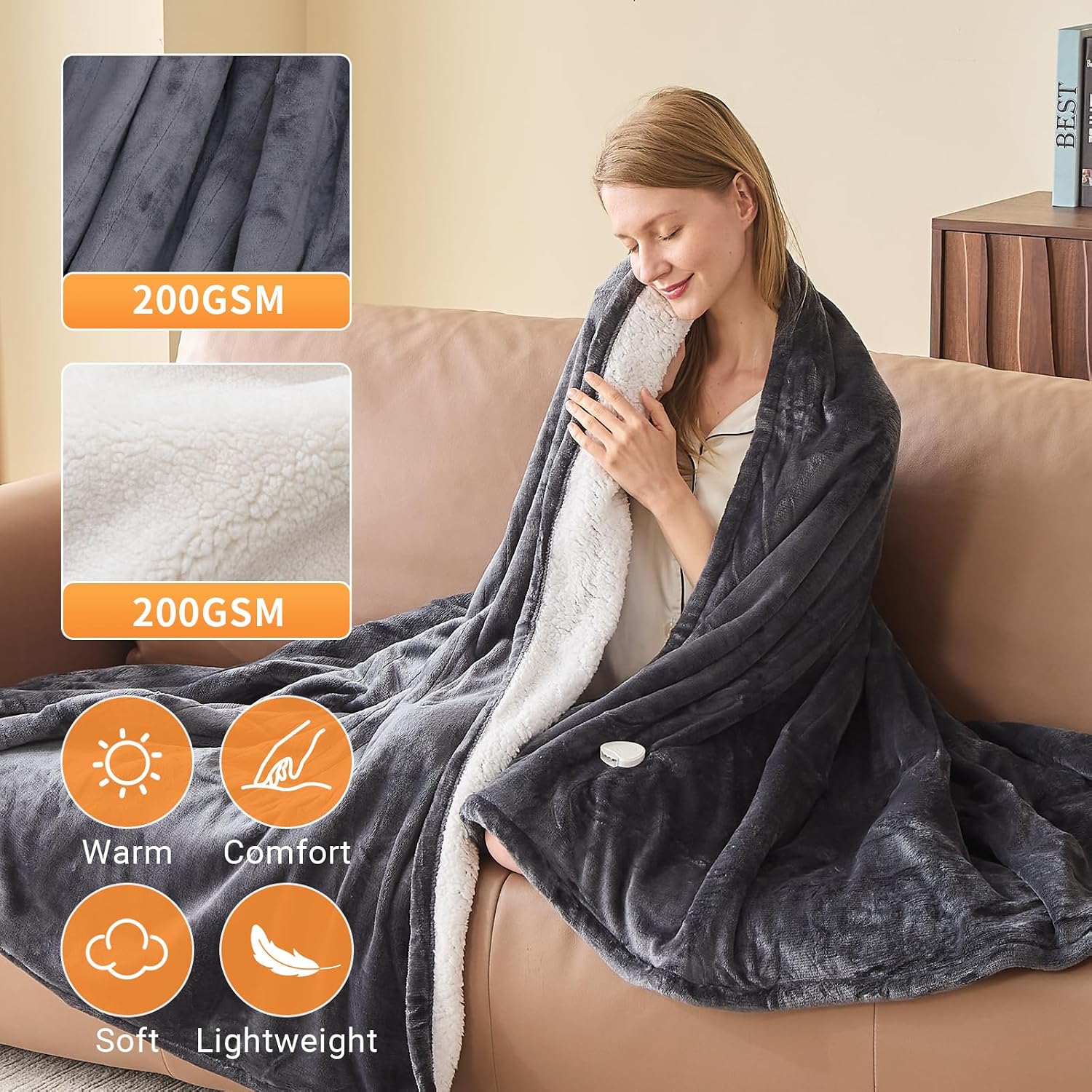 Detalle 2 de DANENOSA Electric Heated Blanket 84x90