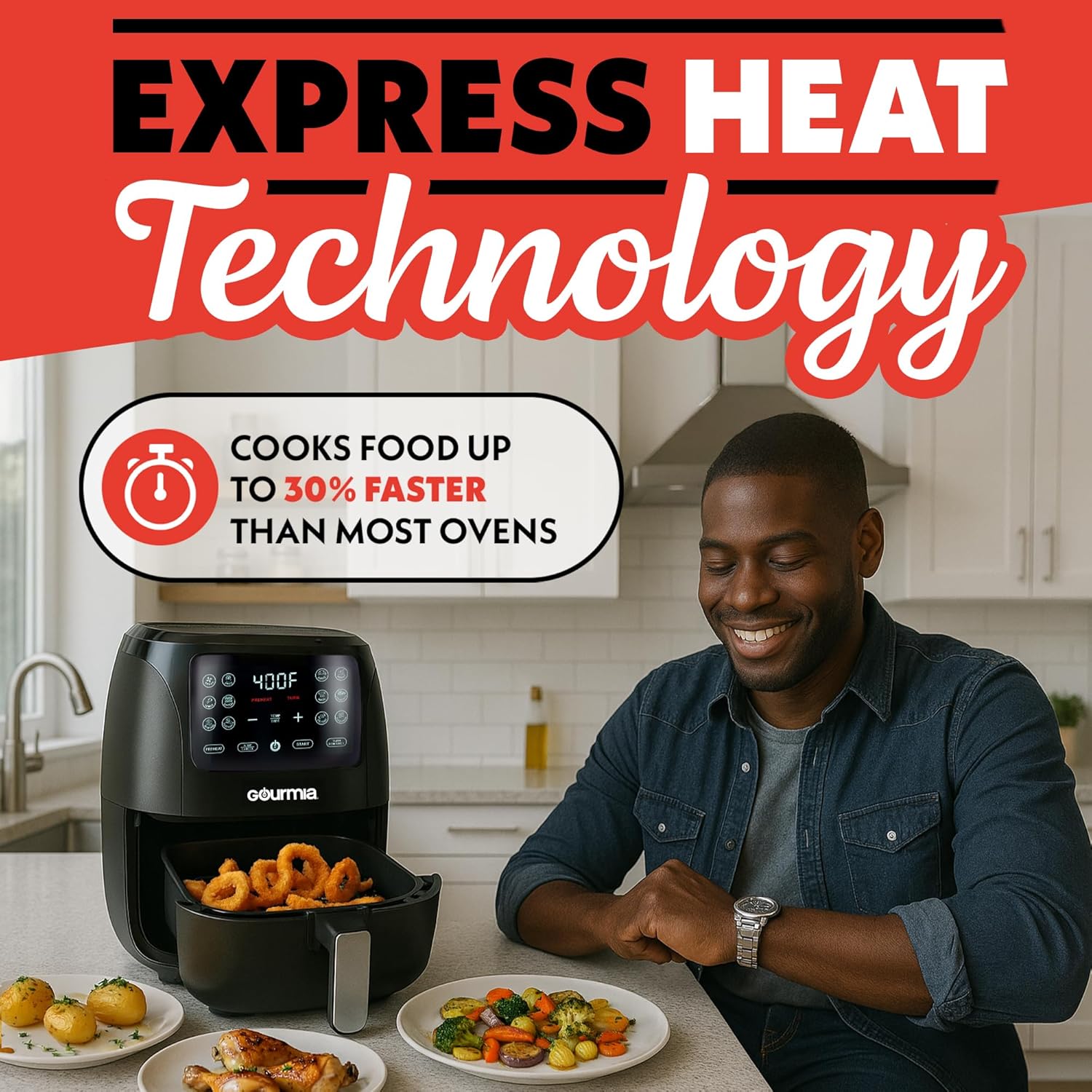 Thumbnail 4 de Gourmia Air Fryer 6 Qt