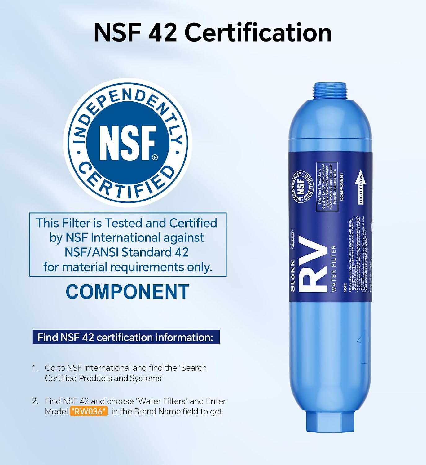 Thumbnail 1 de Stokk b09e9212-0f94-420c-b396-a8dd989db738 RV Water Filter, 2-Pack NSF-Certified Inline Hose Filters