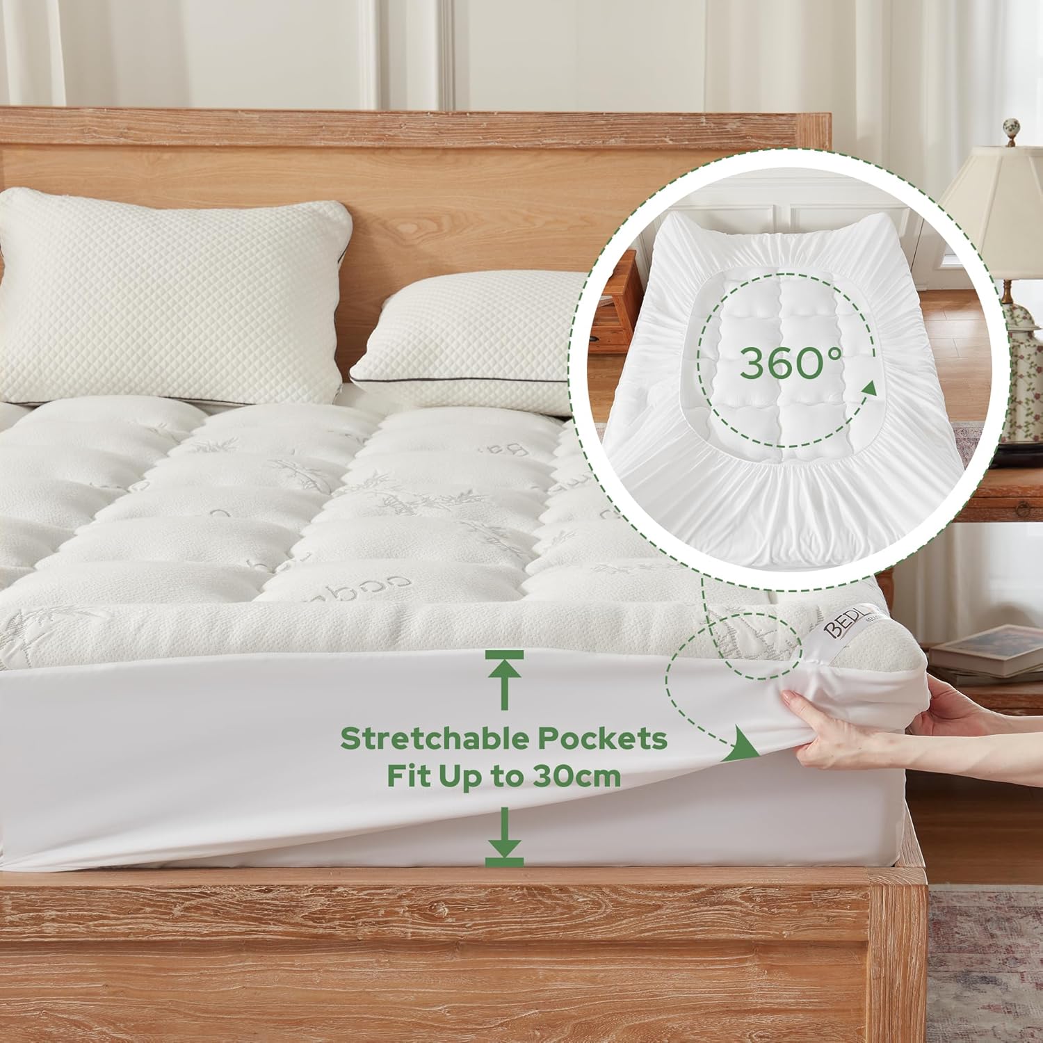 Thumbnail 6 de BEDLORE Mattress Topper King Size 35cm fit