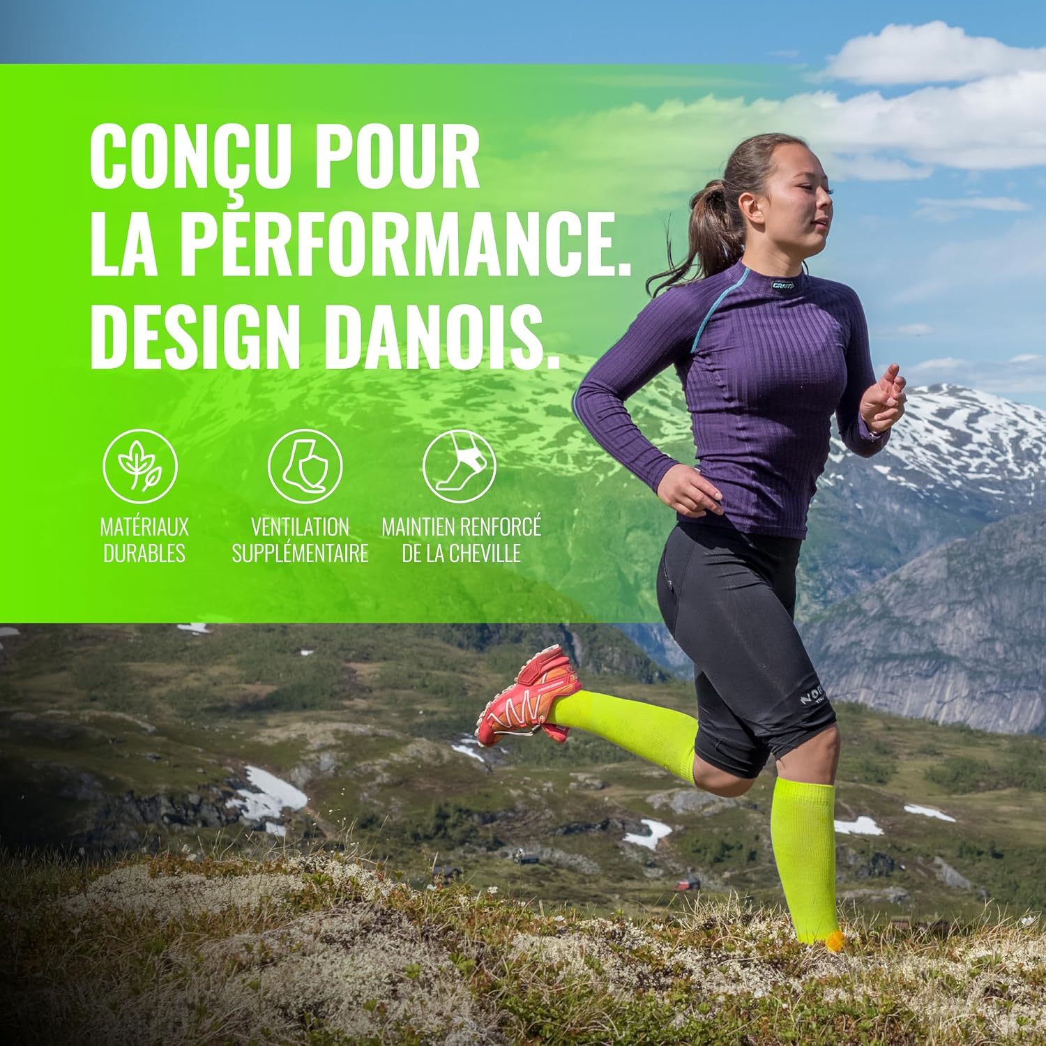 Detalle de COMPRESSION FOR ATHLETES V1 chaussettes 16–21 mmHg