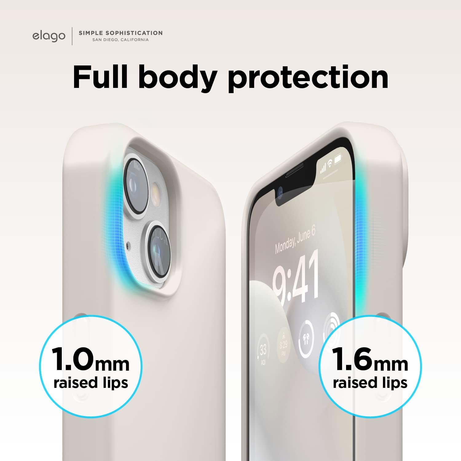 Detalle de elago Coque Silicone Liquide premium Stone pour iPhone 14 (6,1”) – protection antichoc 4 couches