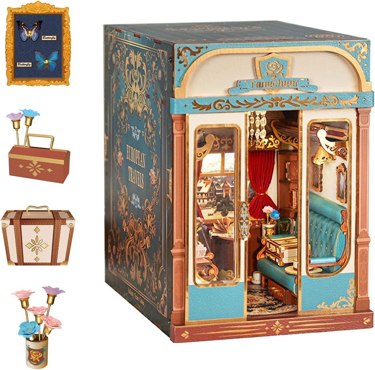 Detalle de Tonecheer Motion Scene Book Nook Kits 8,8"