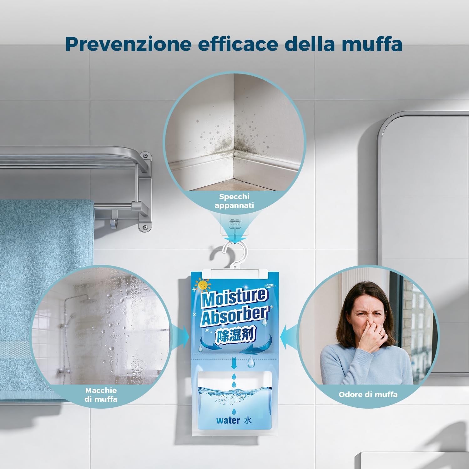 Thumbnail 2 de AROÉVE Deumidificatore: 10 Confezioni da 150 g per Armadi e Ambienti, Capacità 500 ml per Sacchetto
