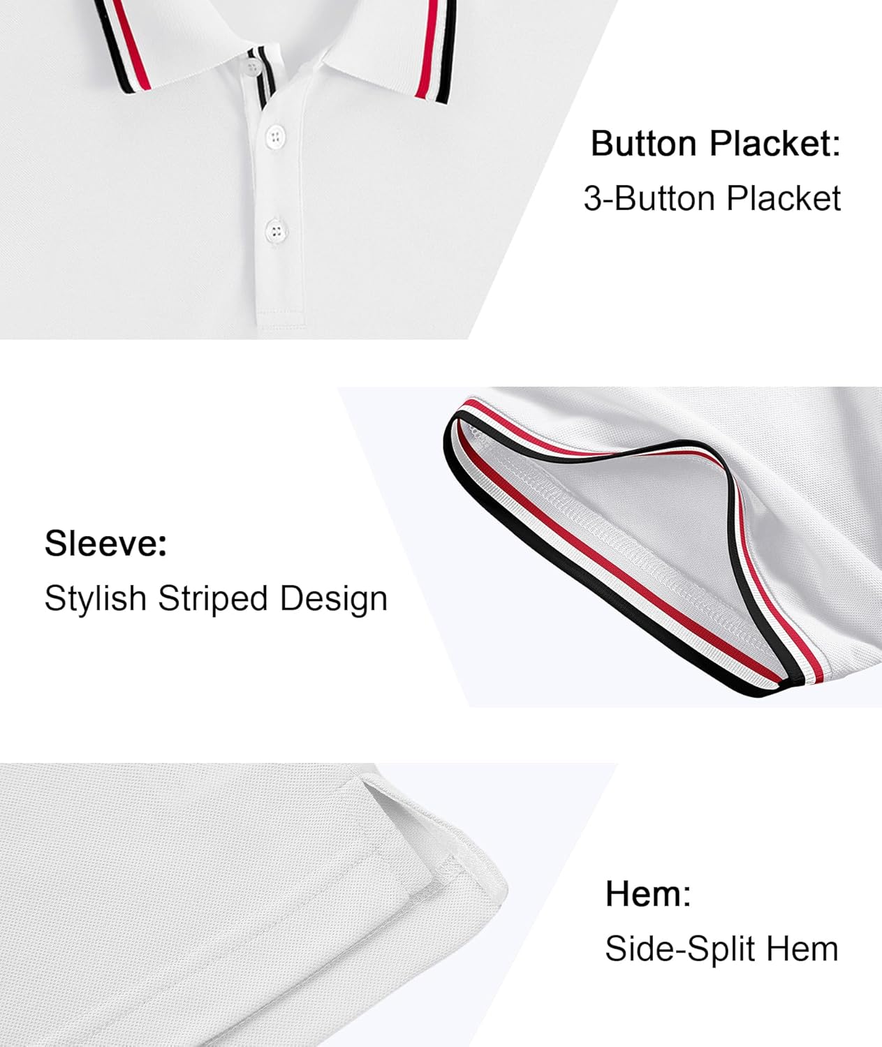 Thumbnail 2 de geeksport Men’s Short Sleeve Golf Polo Shirt – breathable, moisture-wicking performance tee