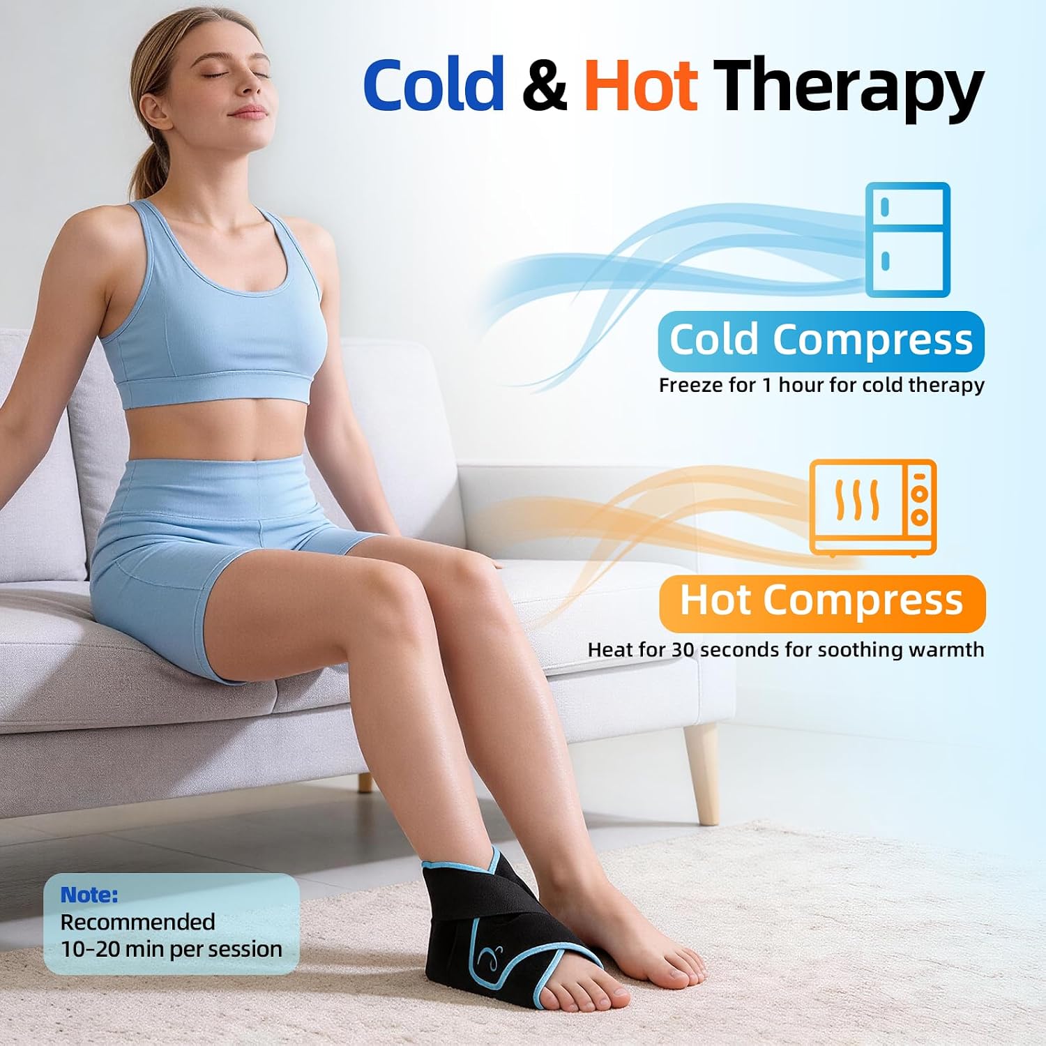 Detalle de Comfytemp Ice Pack Wrap for Foot & Ankle – Reusable Hot Cold Compress