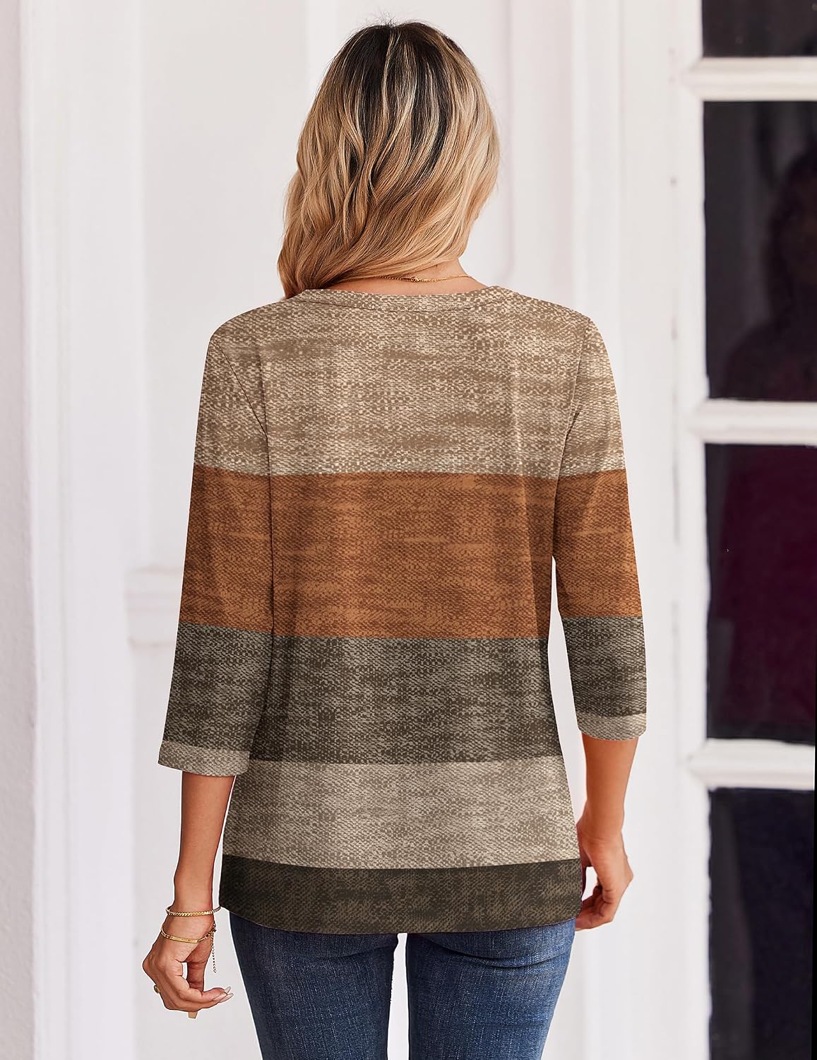 Detalle de Zeagoo 3/4 Sleeve Women’s Tops: Casual Dressy Summer Blouses for Work and Beyond
