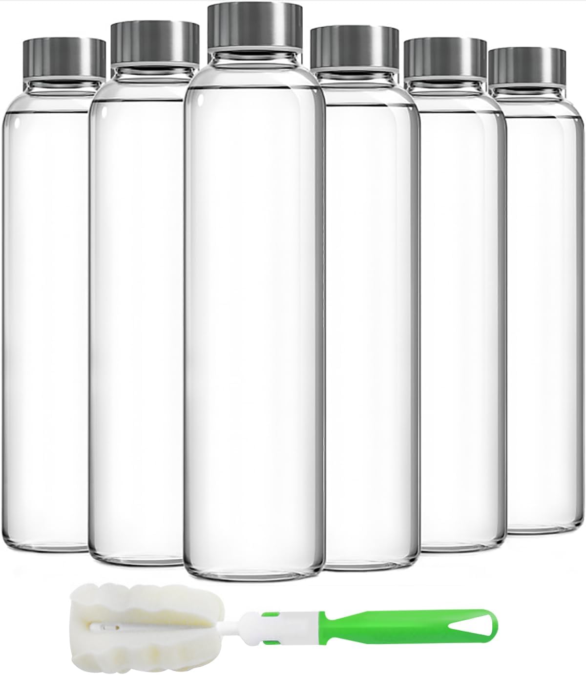 Detalle de Epica Clear Glass Bottles 18oz Reusable 🧃