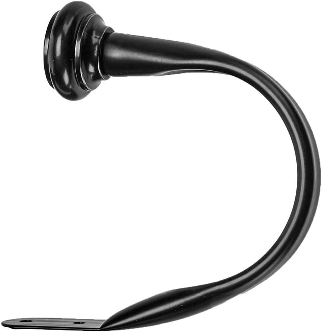 Detalle de Amazon Basics Dekorativer Raffhalter für Gardinen, 2er-Pack, Schwarz