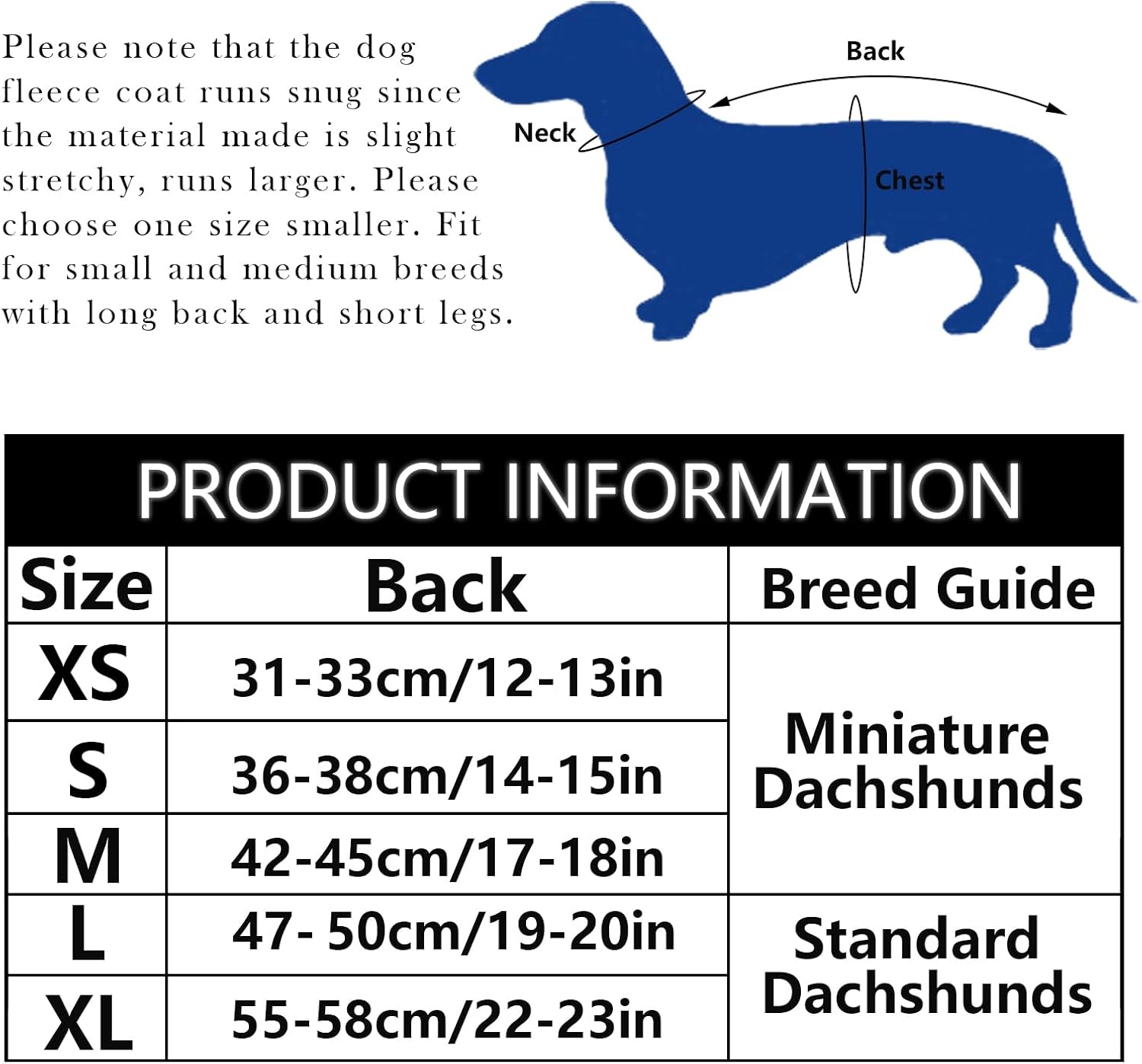 Thumbnail 4 de Morezi Dachshund Fleece Winter Coat (Purple) for Sausage Dogs with Hook-and-Loop & Safety Stripe