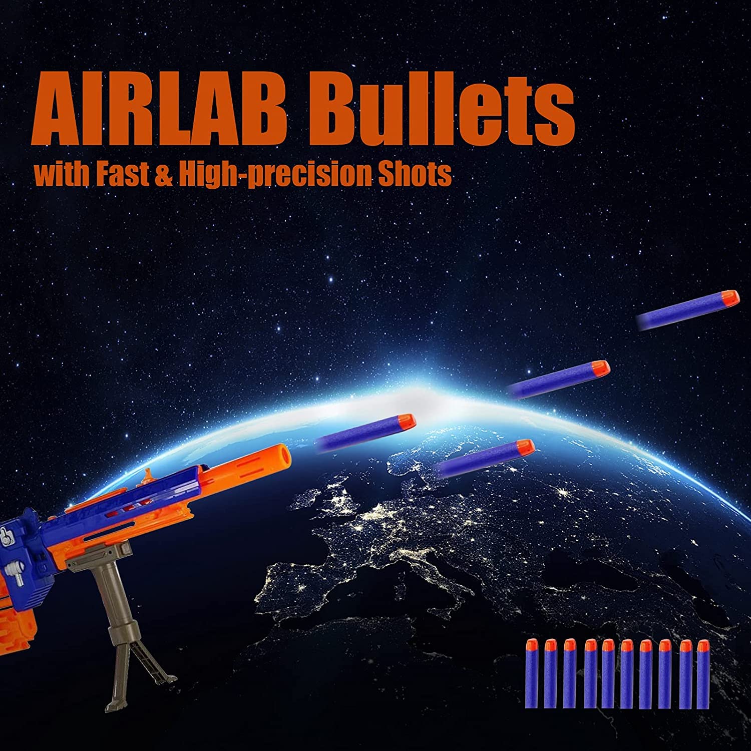 Detalle de Airlab W004-dart-bl schuimdarts voor Nerf, 400 stuks van 7,2 cm