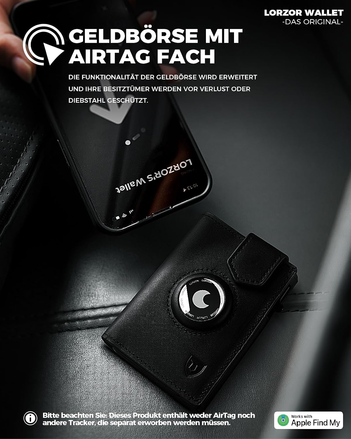 Thumbnail 3 de LORZOR AirTag Wallet Slim für 10 Karten