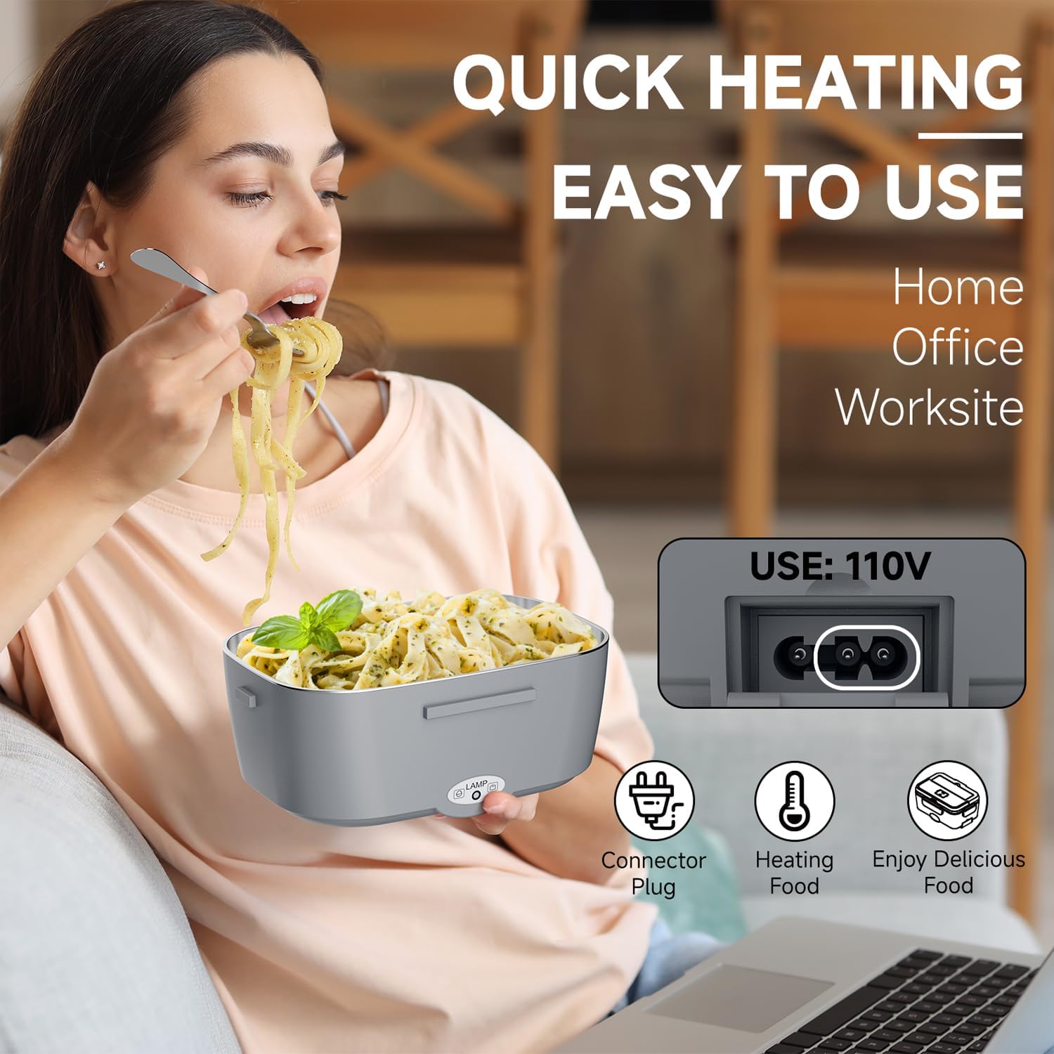 Thumbnail 5 de Sitlais Heated Lunch Box 80W with 1.5L Stainless Steel 🍱