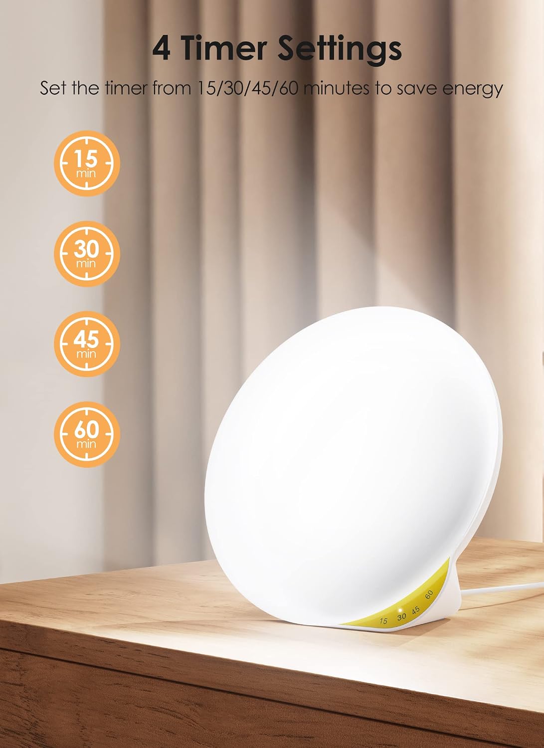 Thumbnail 3 de MediAcous ME-TL03 Light Therapy Lamp, 10,000 Lux with Timer and Touch Control