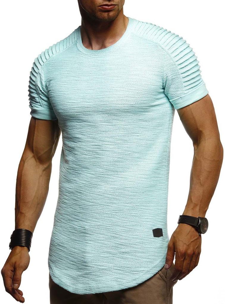 Detalle 2 de Leif Nelson T-shirt d’été homme à col rond en 100 % coton, coupe droite
