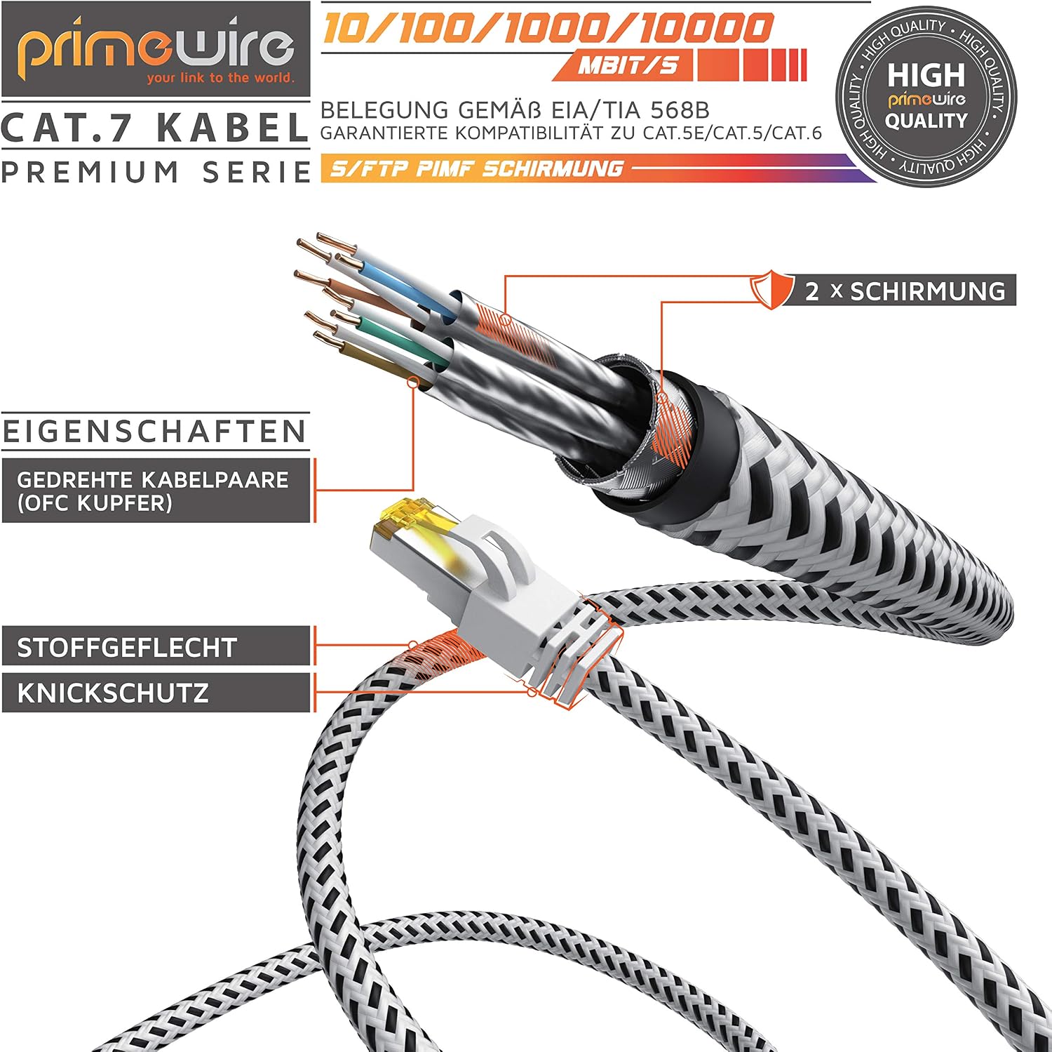 Detalle 2 de CSL 3m Cat 7 Netzwerkkabel 10000 Mbit/s