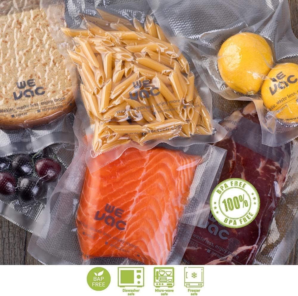 Detalle de Wevac Vacuum Sealer Bags (100 Quart, 8x12 Inch) — BPA-Free Heavy-Duty Bags for Food Saver-Style Machines