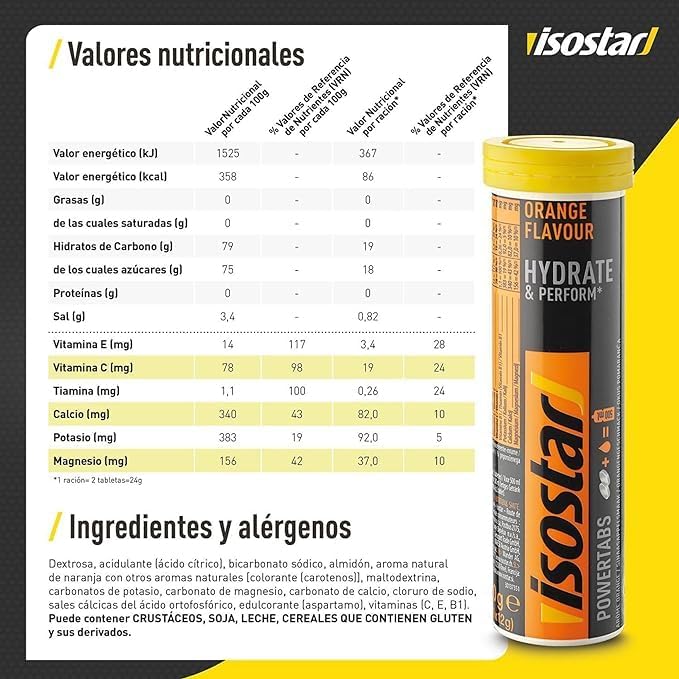 Thumbnail 4 de Isostar Hydrate & Perform Powertabs - Energía y Electrolitos 🍊