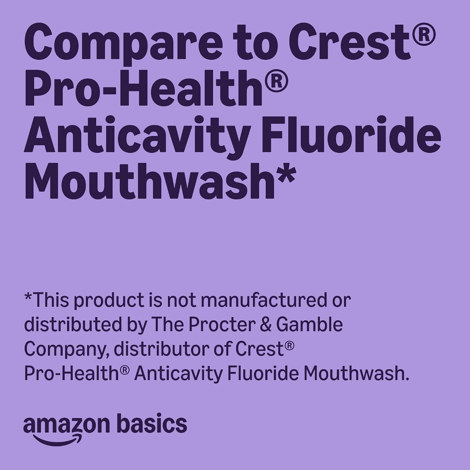 Detalle de Amazon Basics Anticavity Fluoride Mouthwash (Alcohol-Free, Violet Mint), 1-Liter