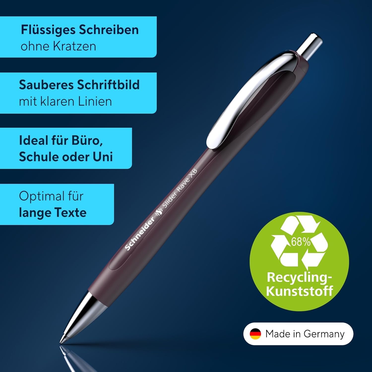 Detalle de Schneider Slider Rave XB Kugelschreiber – 5er-Set in Plum, Blau-Tinte